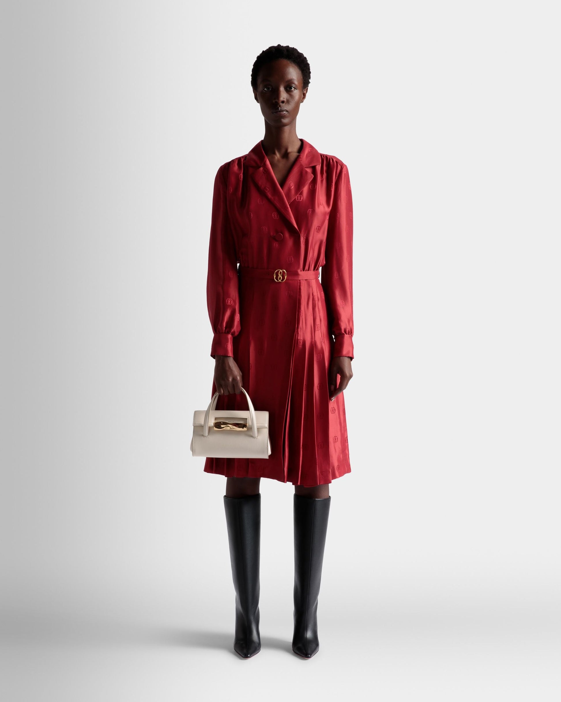 Baroque Fold Small | Women's Minibag | Bone Leather | Bally | On Model Front