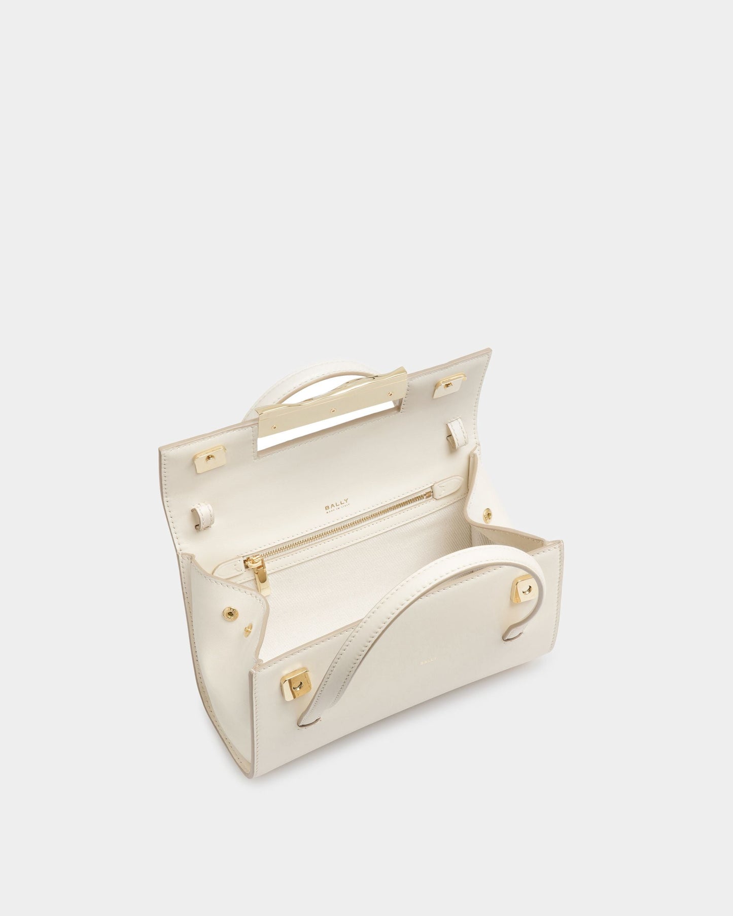 Baroque Fold Small | Women's Minibag | Bone Leather | Bally | Still Life Open / Inside