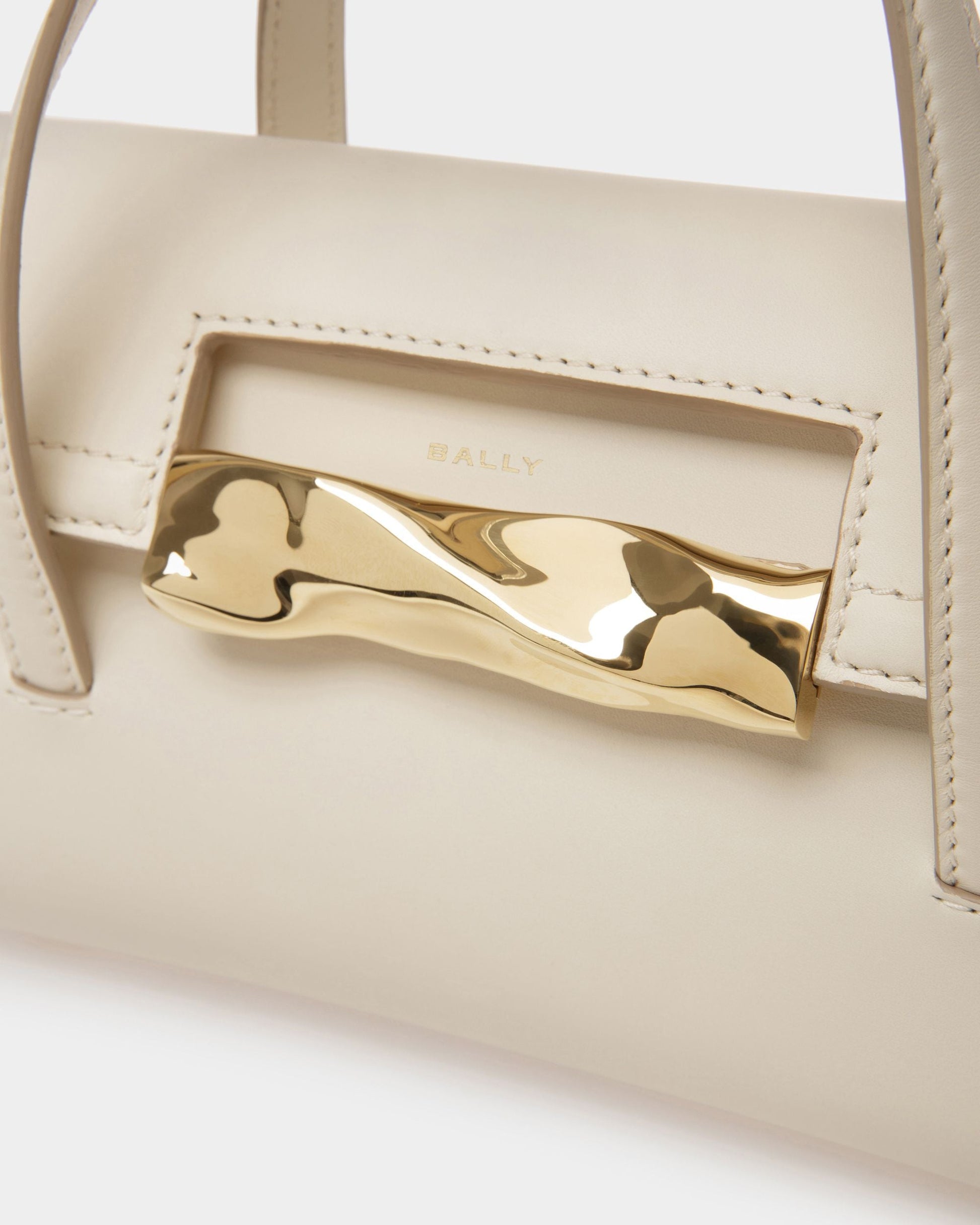 Baroque Fold Small | Women's Minibag | Bone Leather | Bally | Still Life Detail