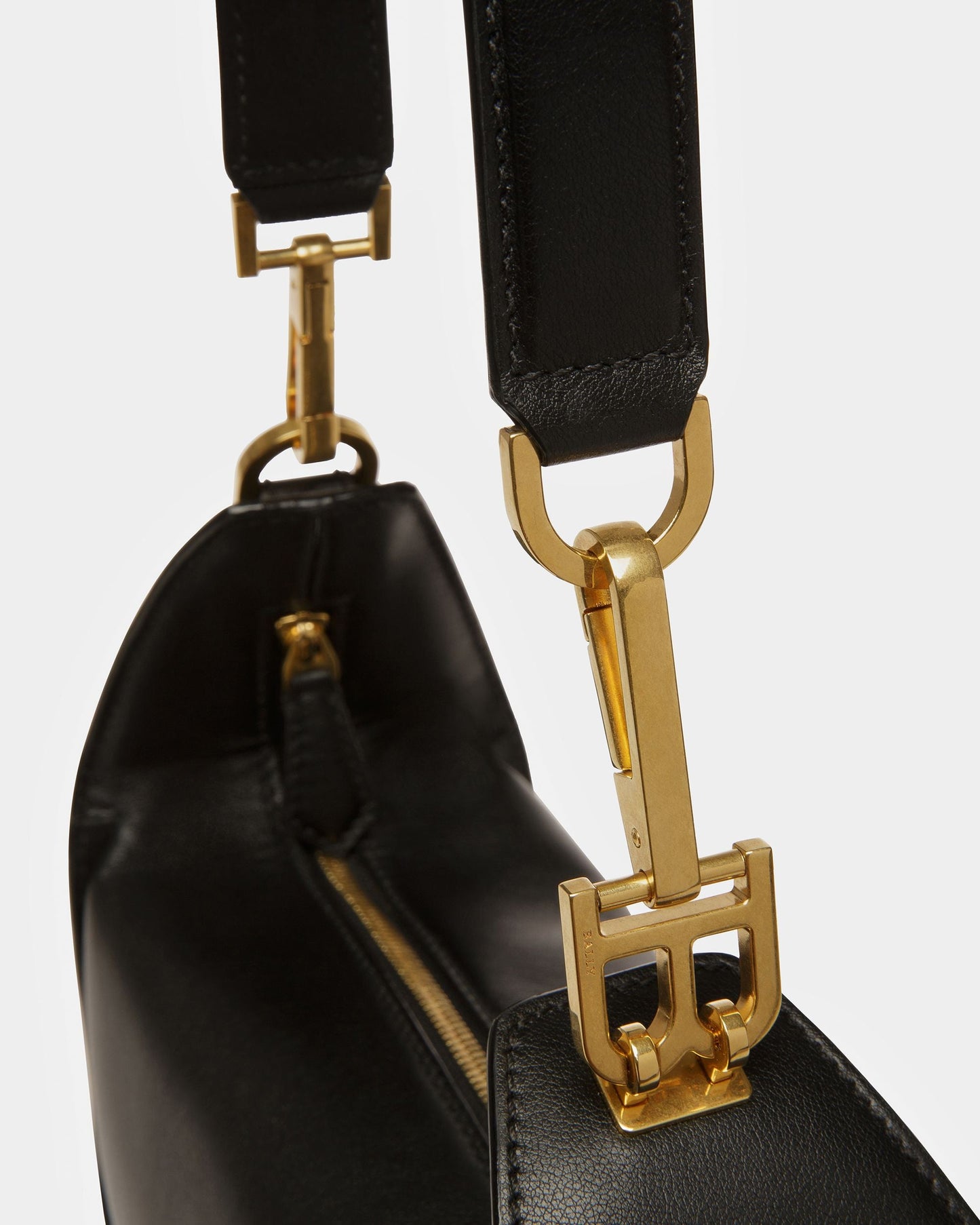 B-Hook Leather Shoulder Bag In Black