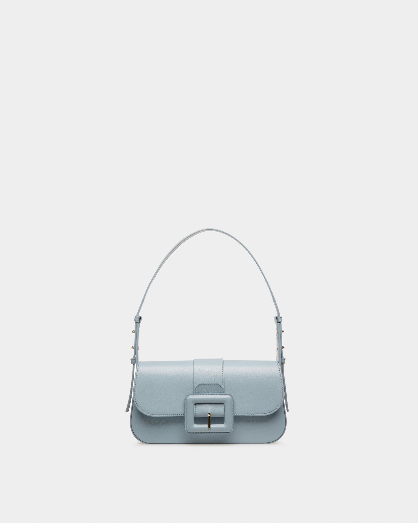 Jadha Leather Shoulder Bag In Light Blue
