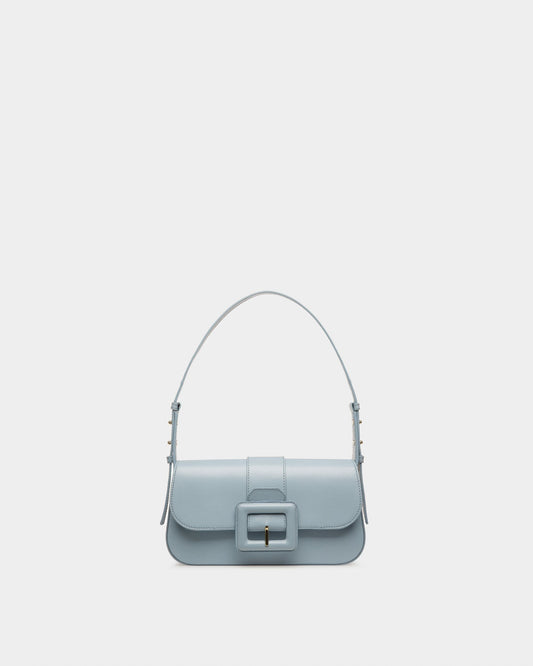Jadha Leather Shoulder Bag In Light Blue