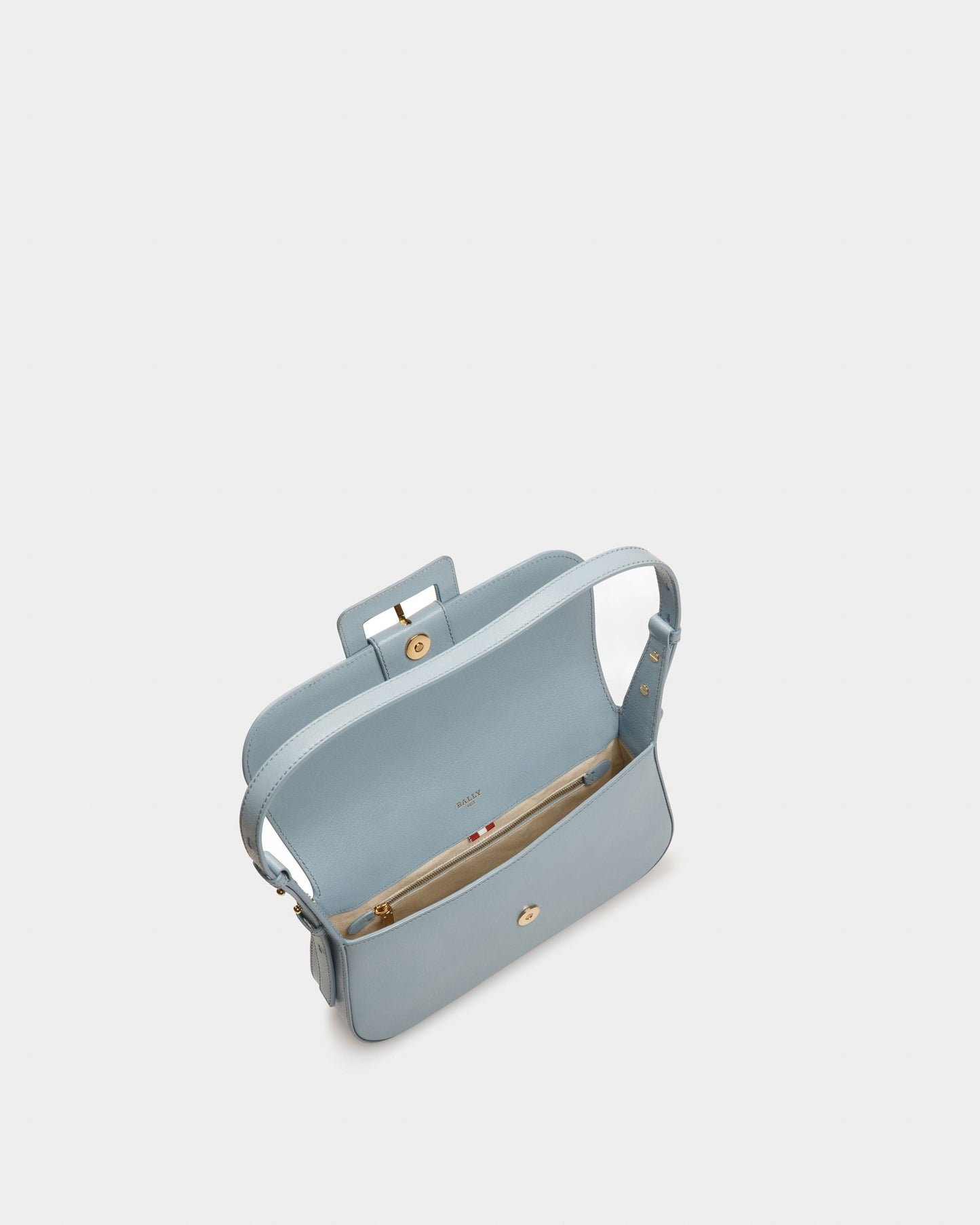 Jadha Leather Shoulder Bag In Light Blue