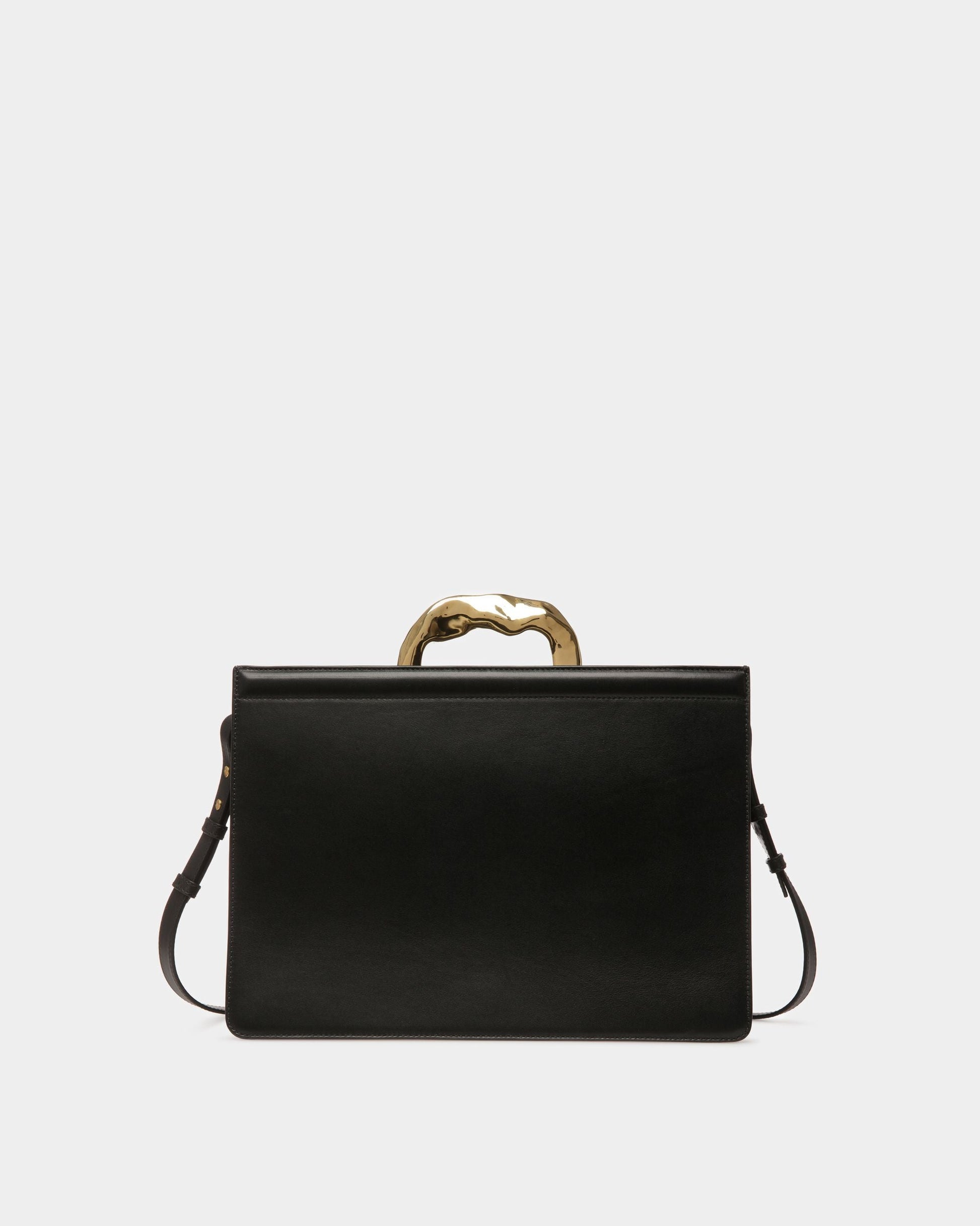 Baroque Femme | Women's Top Handle Purse | Black Leather | Bally | Still Life Back