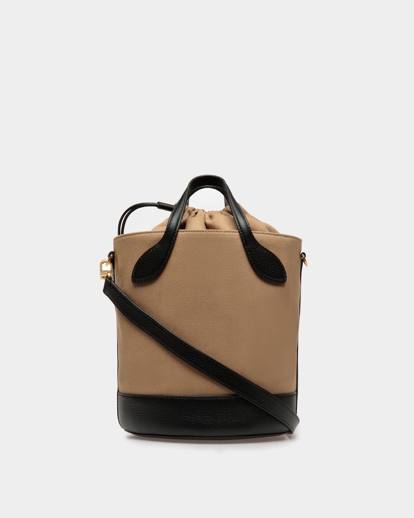 Bar Bucket Bag In Sand And Black Fabric