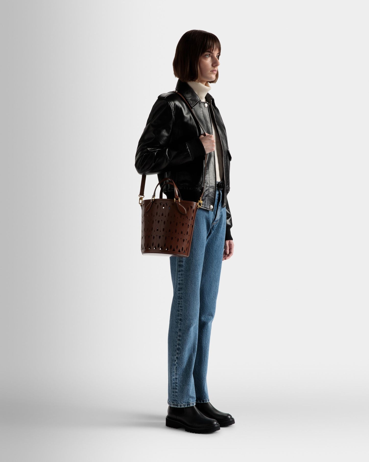Lago | Women's Bag | Brown Leather | Bally | On Model Front