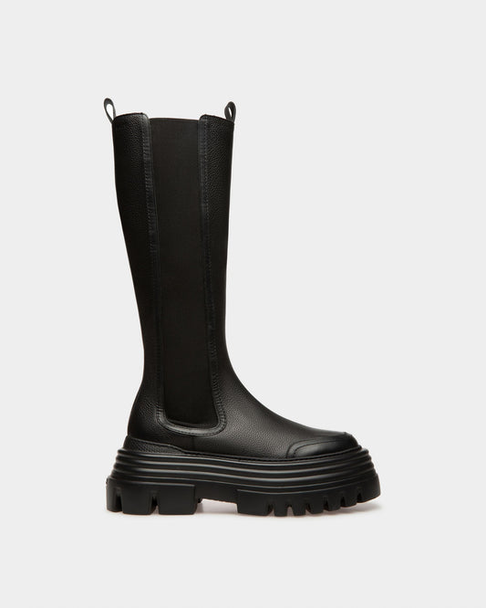 Galeen Leather Long Boots In Black