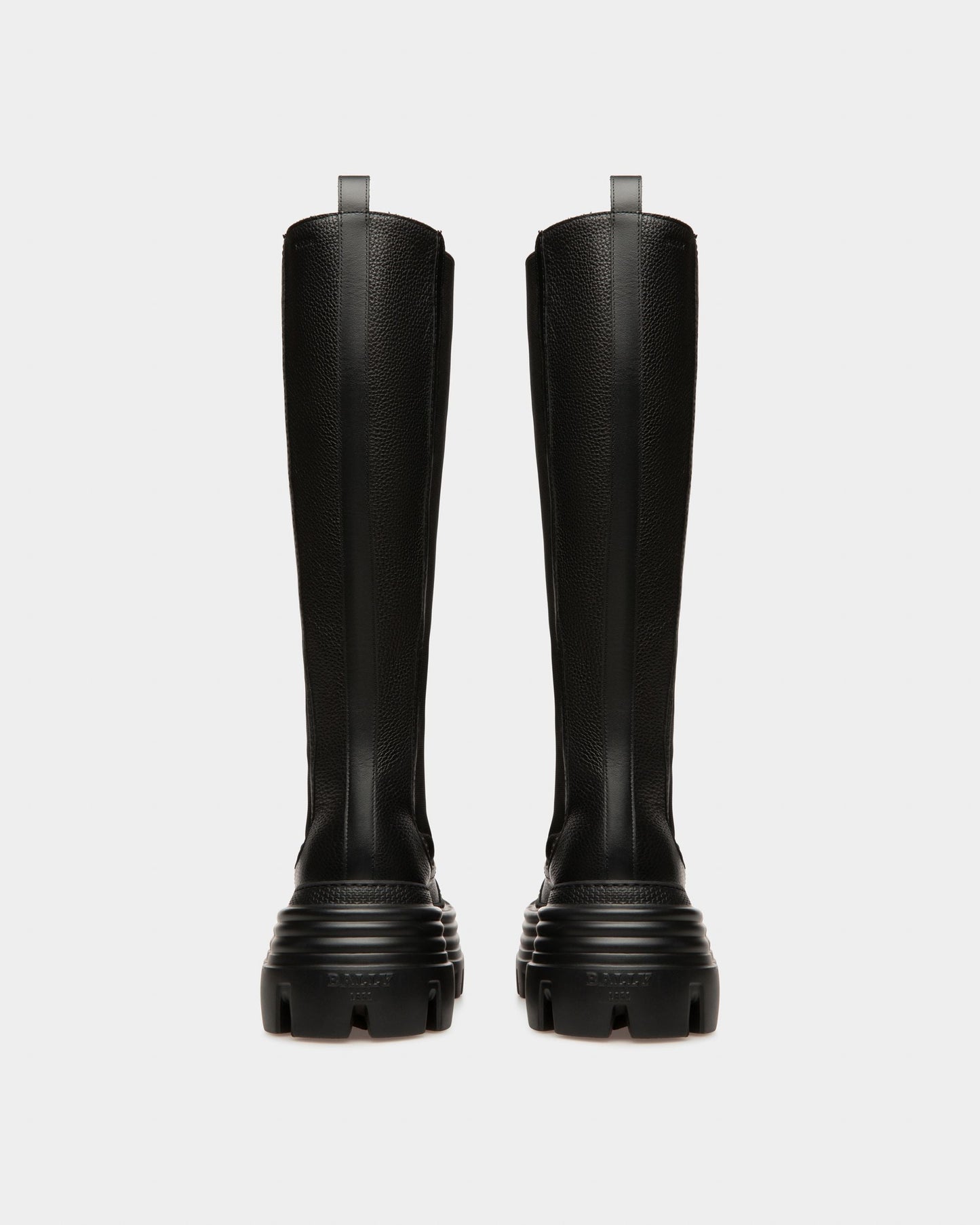 Galeen Leather Long Boots In Black