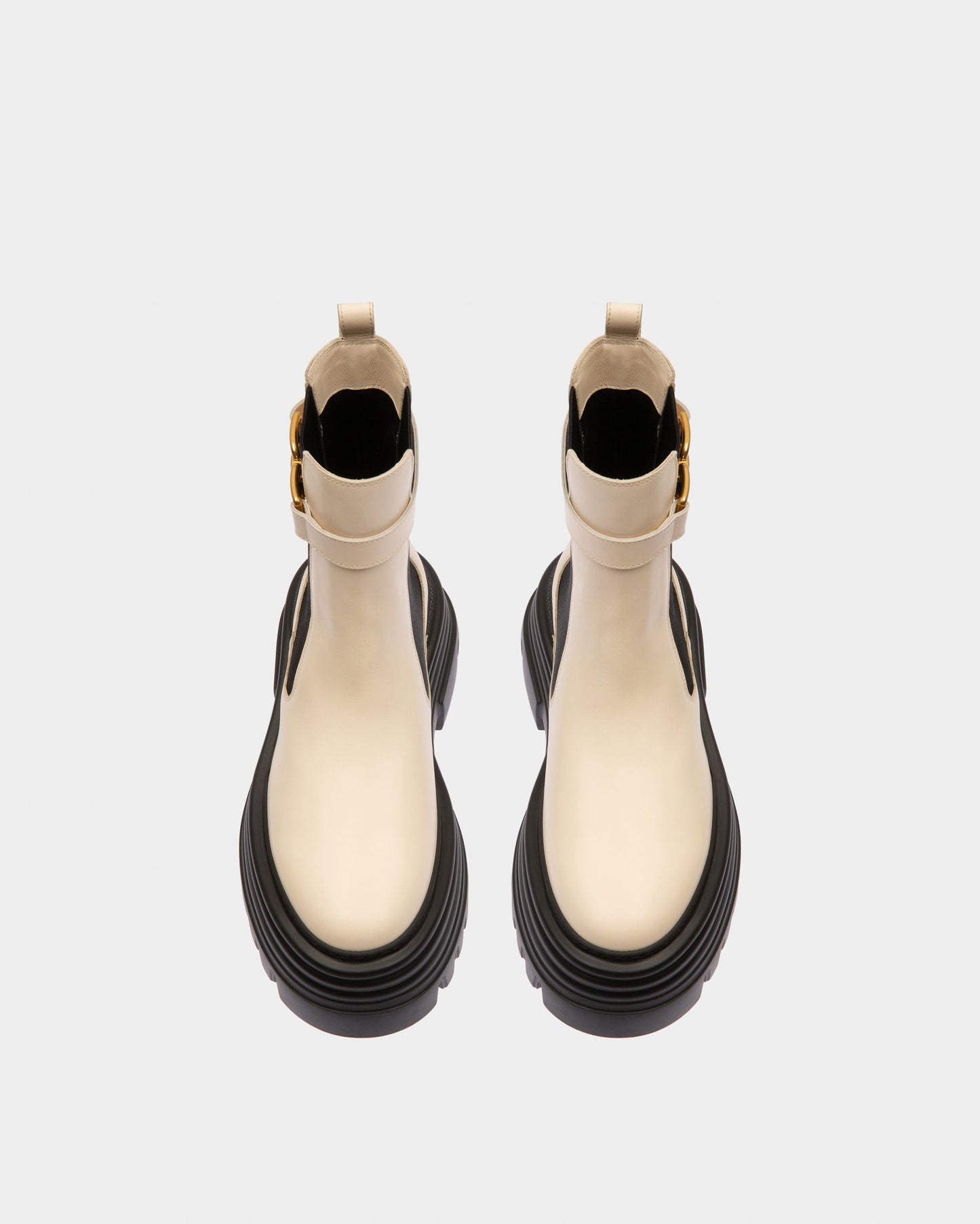 Greby Leather Booties In Bone