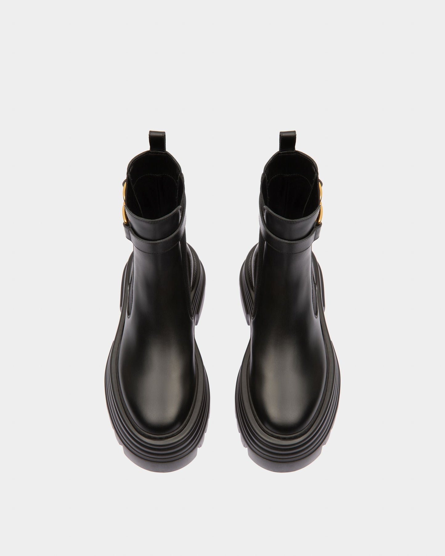 Greby Leather Booties In Black