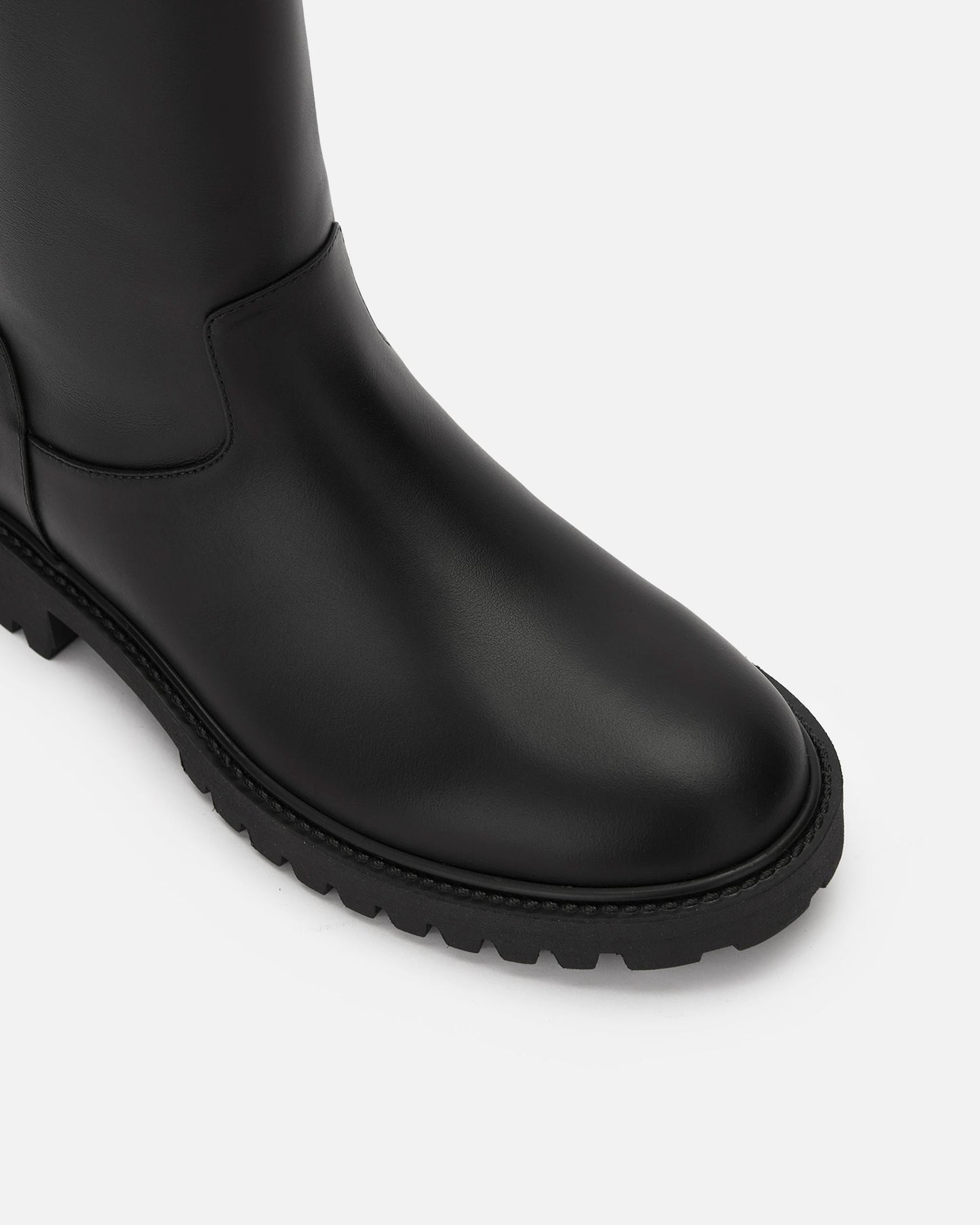 Long Boot in Black Leather