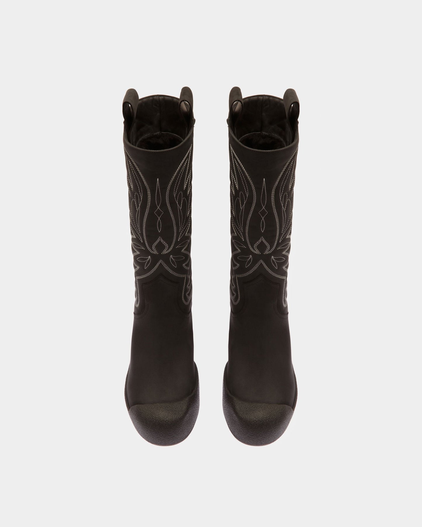 Montana Leather Long Boots In Black