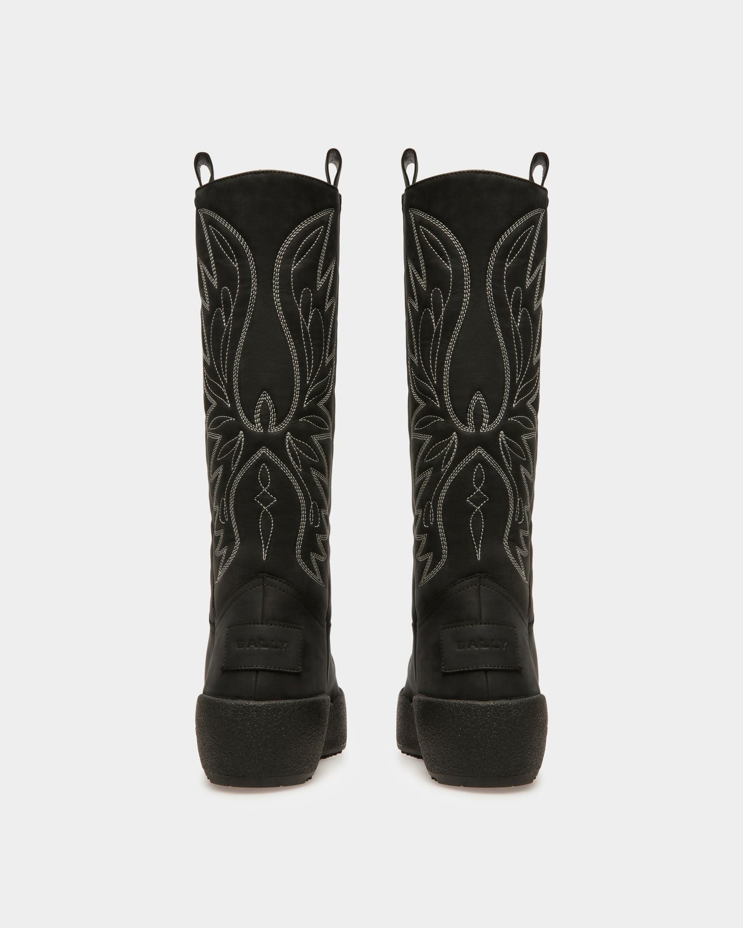 Montana Leather Long Boots In Black