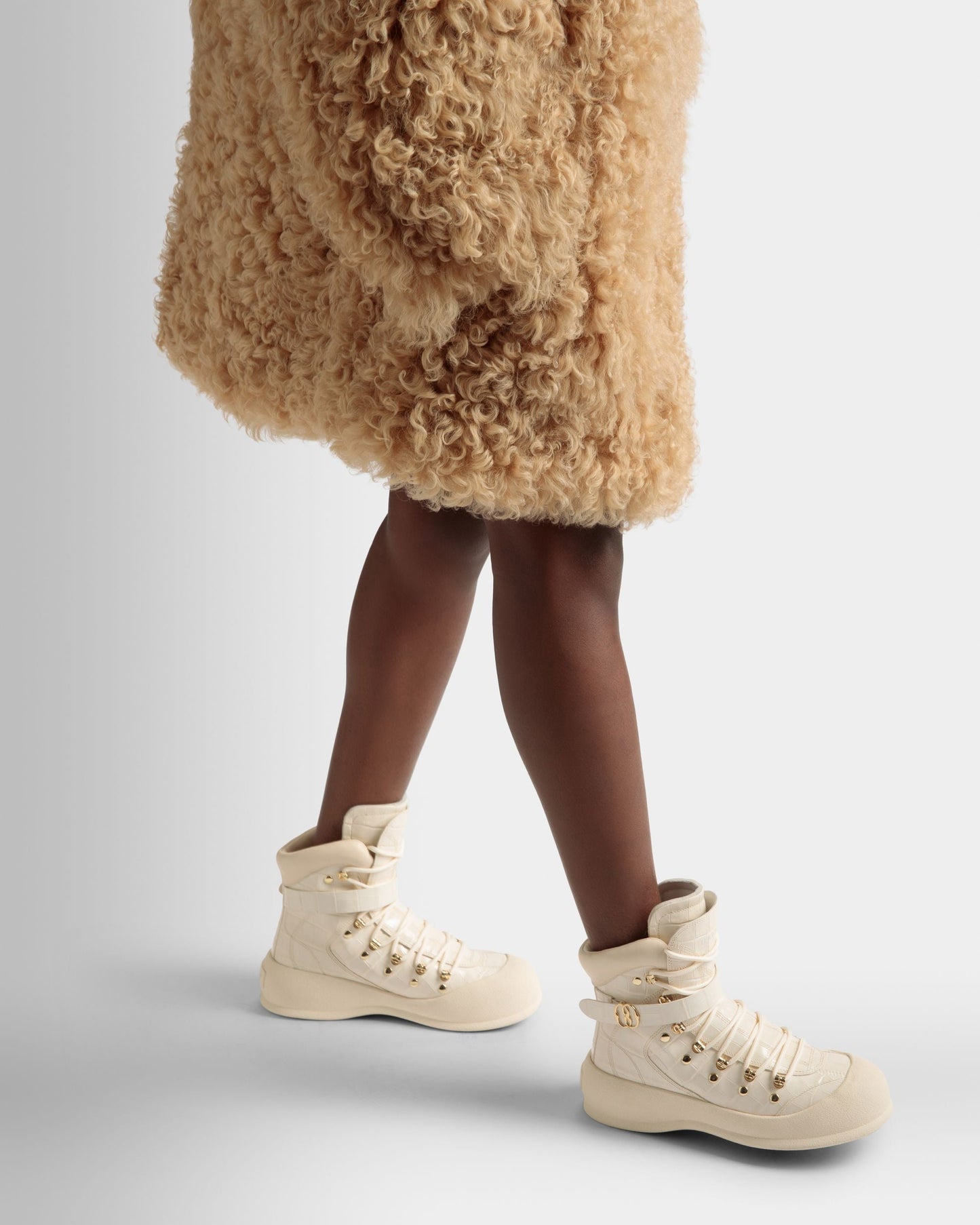 Clyff | Women's Boots | Bone Leather | Bally | On Model Close Up