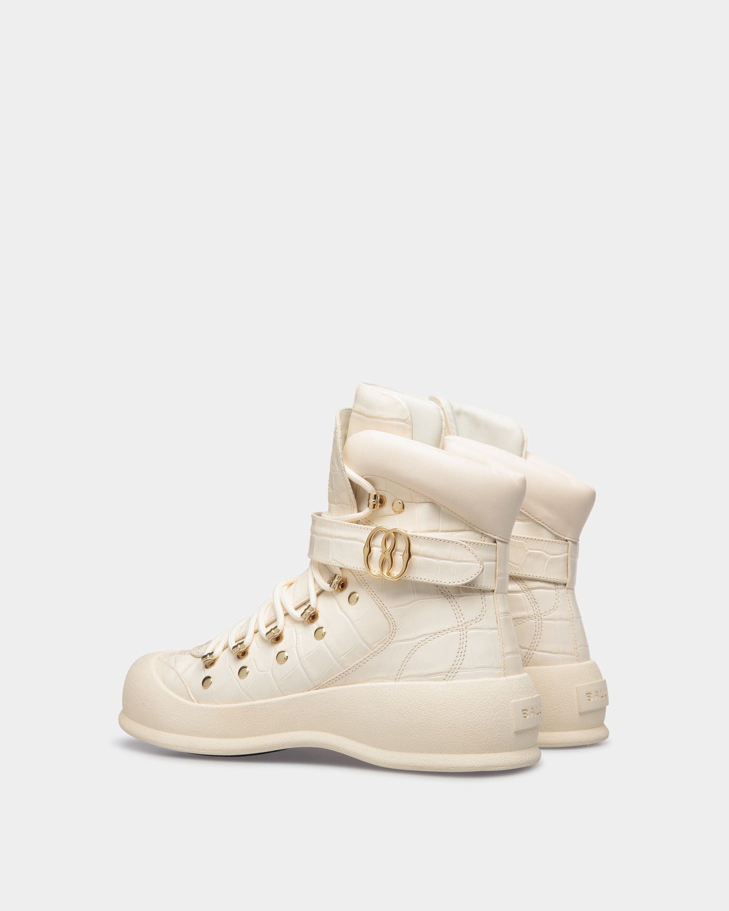 Clyff | Women's Boots | Bone Leather | Bally | Still Life 3/4 Back