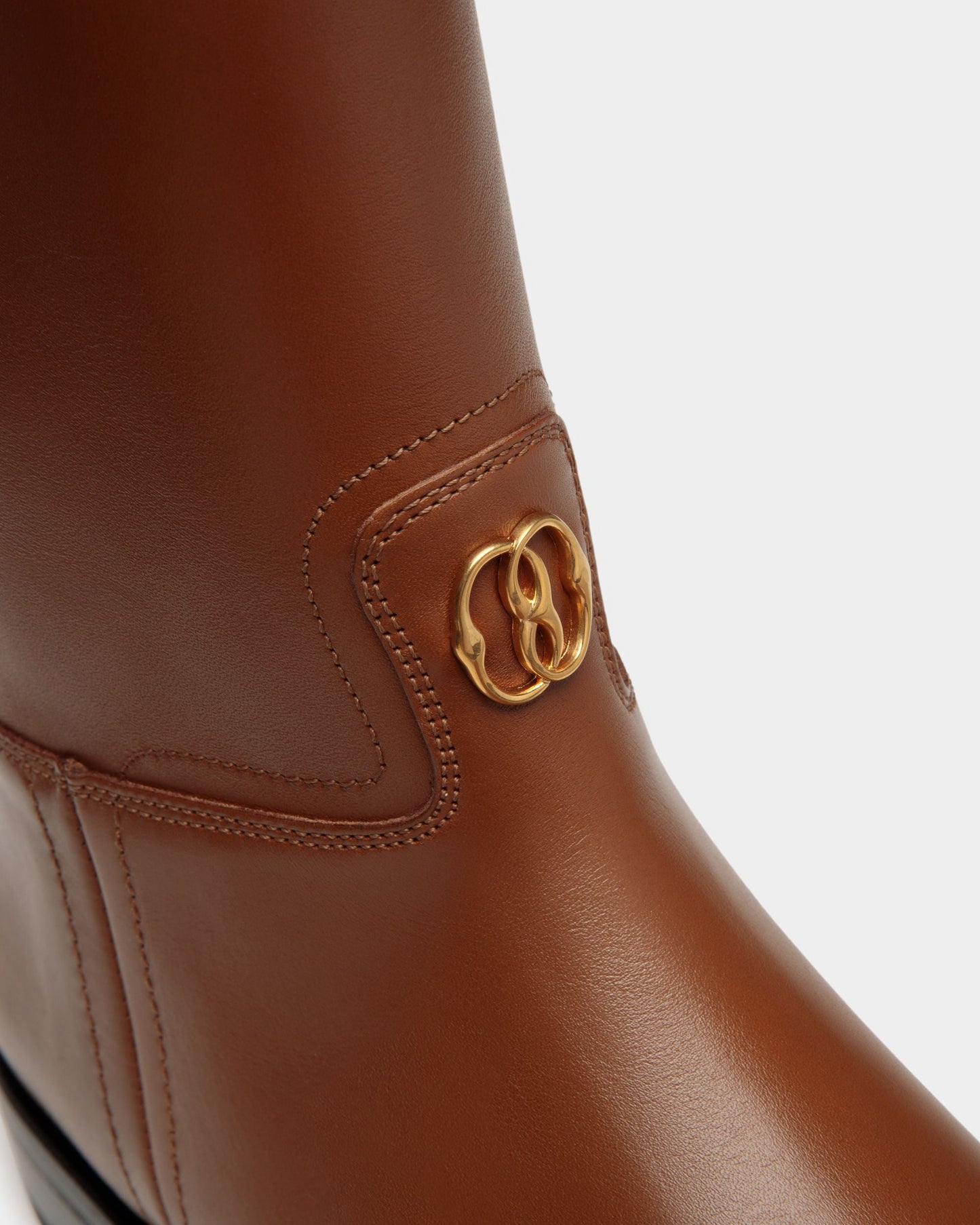 Hollie | Women's Long Boots | Brown Leather | Bally | Still Life Detail
