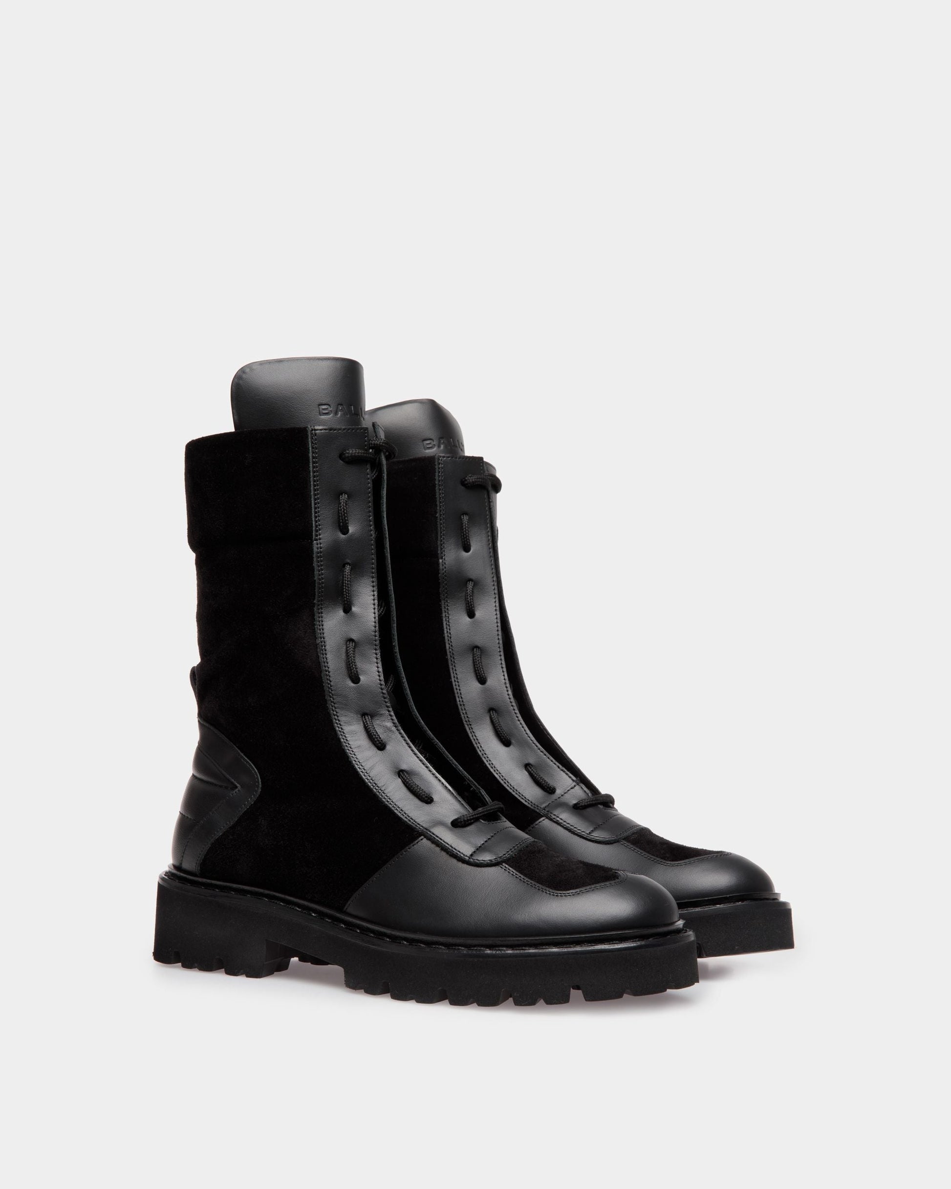 Narys | Women's Boots | Black Leather | Bally | Still Life 3/4 Front