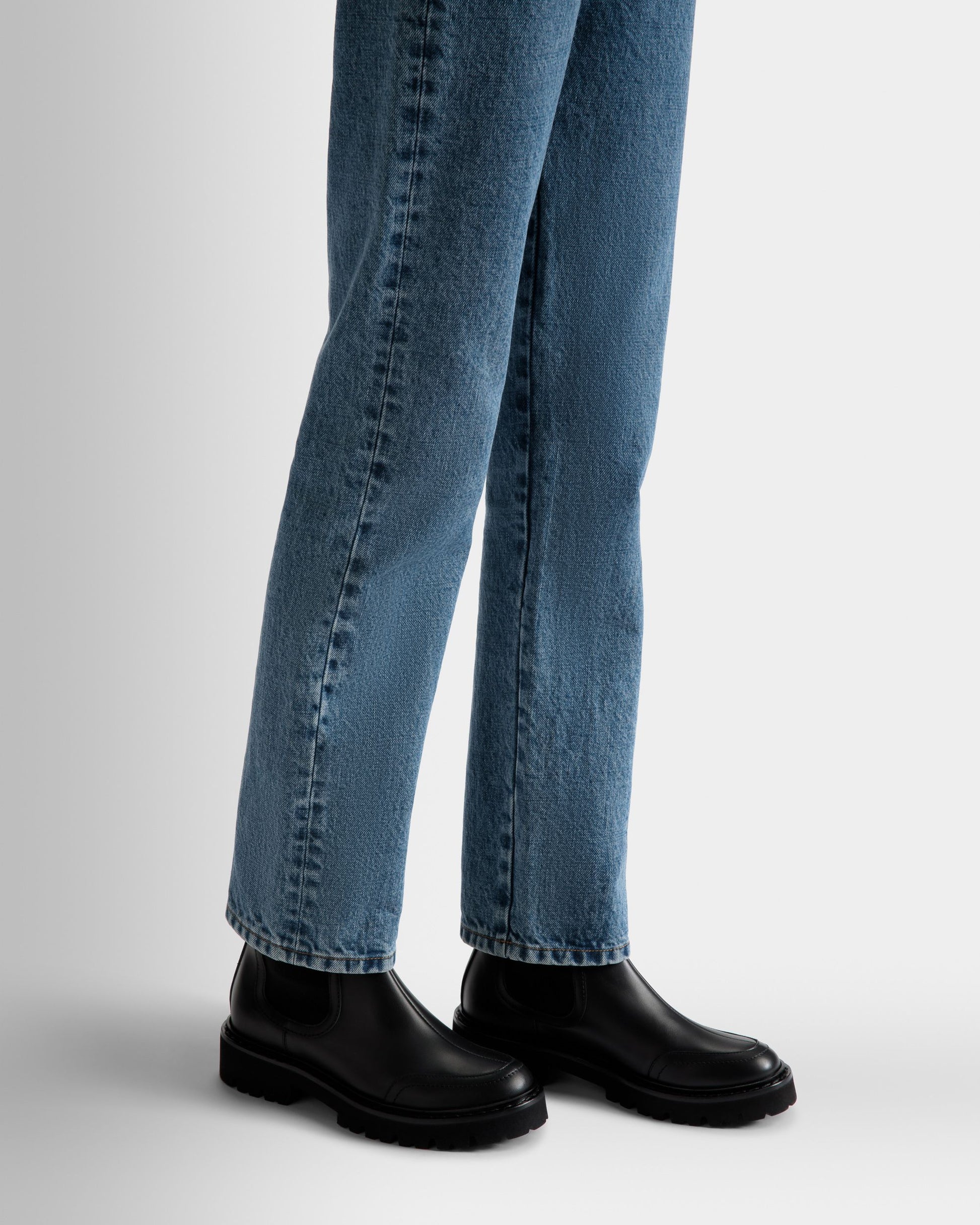 Nalyna | Women's Boots | Black Leather | Bally | On Model Close Up