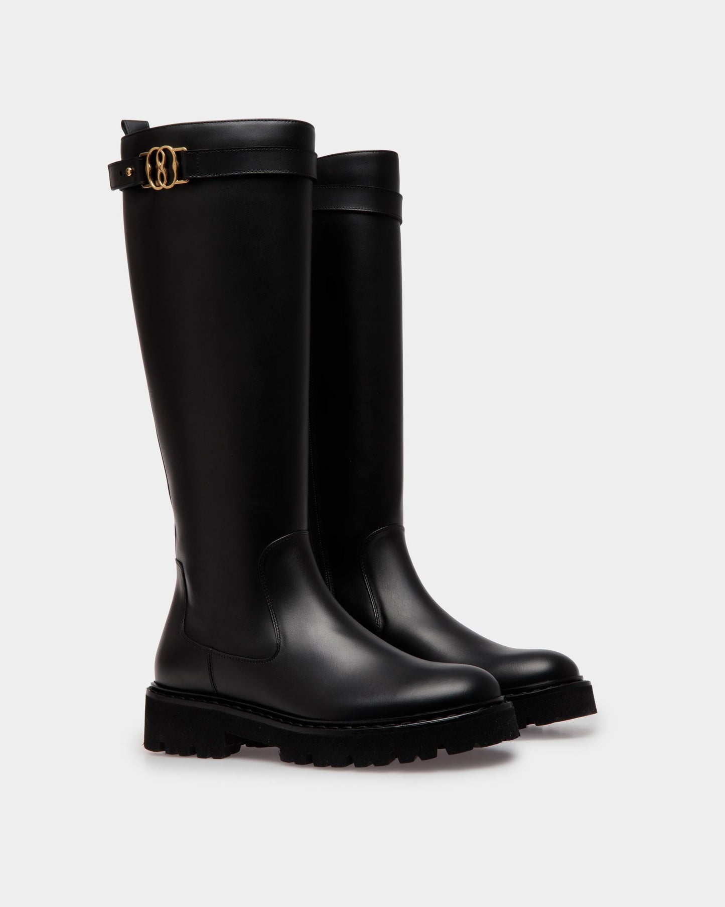 Neny | Women's Boots | Black Leather | Bally | Still Life 3/4 Front