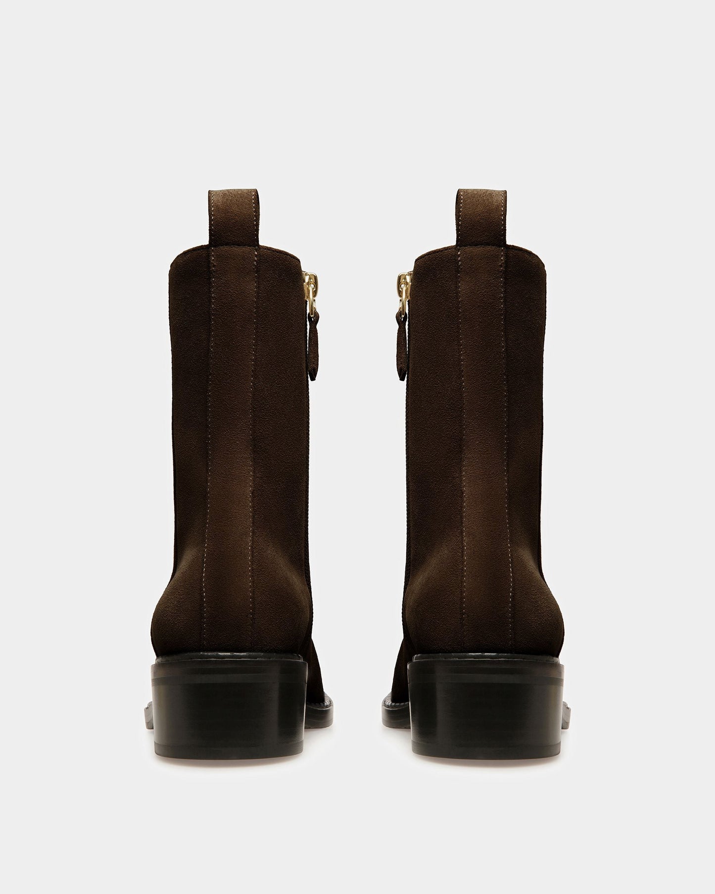 Austine Leather Boots In Ebony Brown