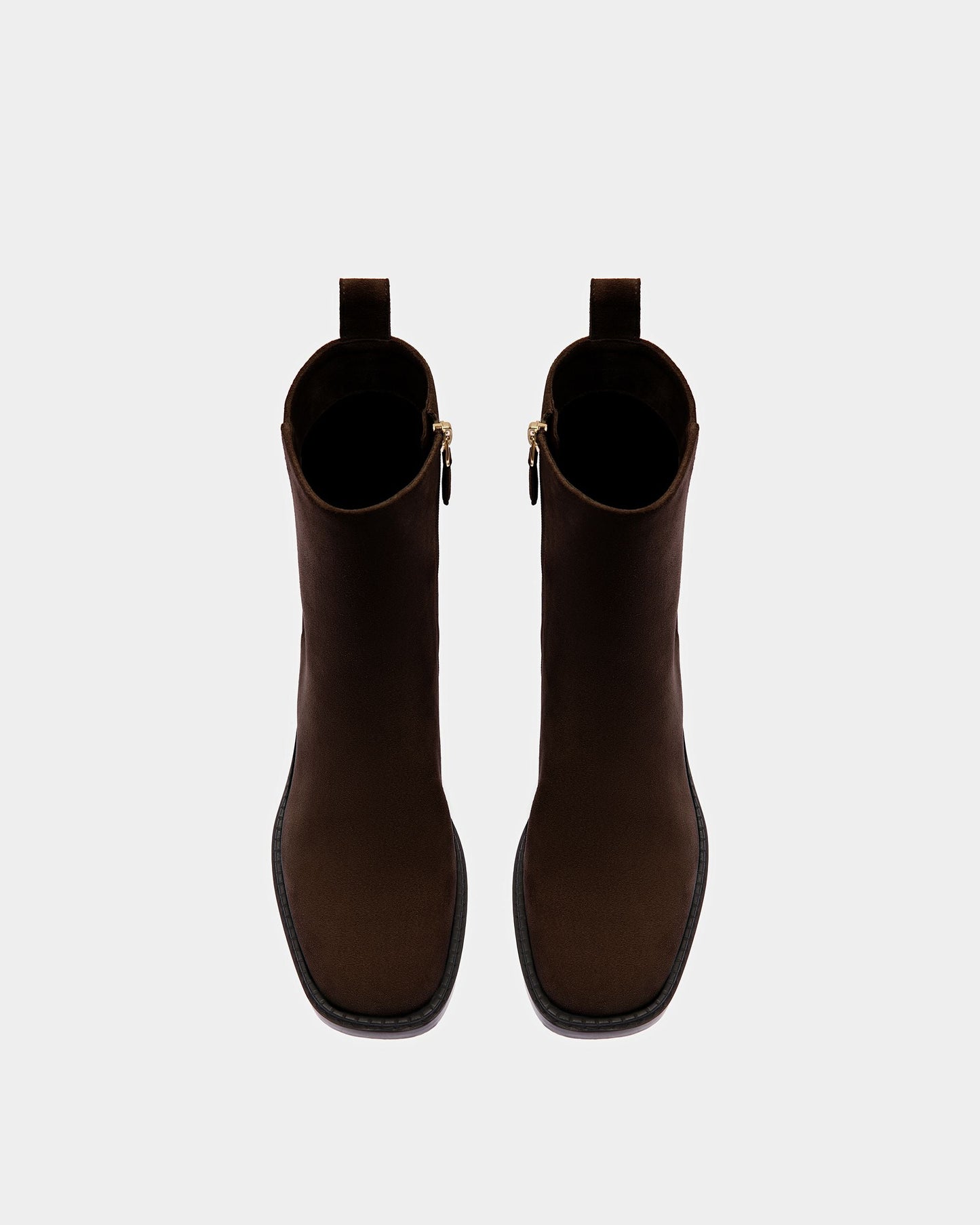 Austine Leather Boots In Ebony Brown