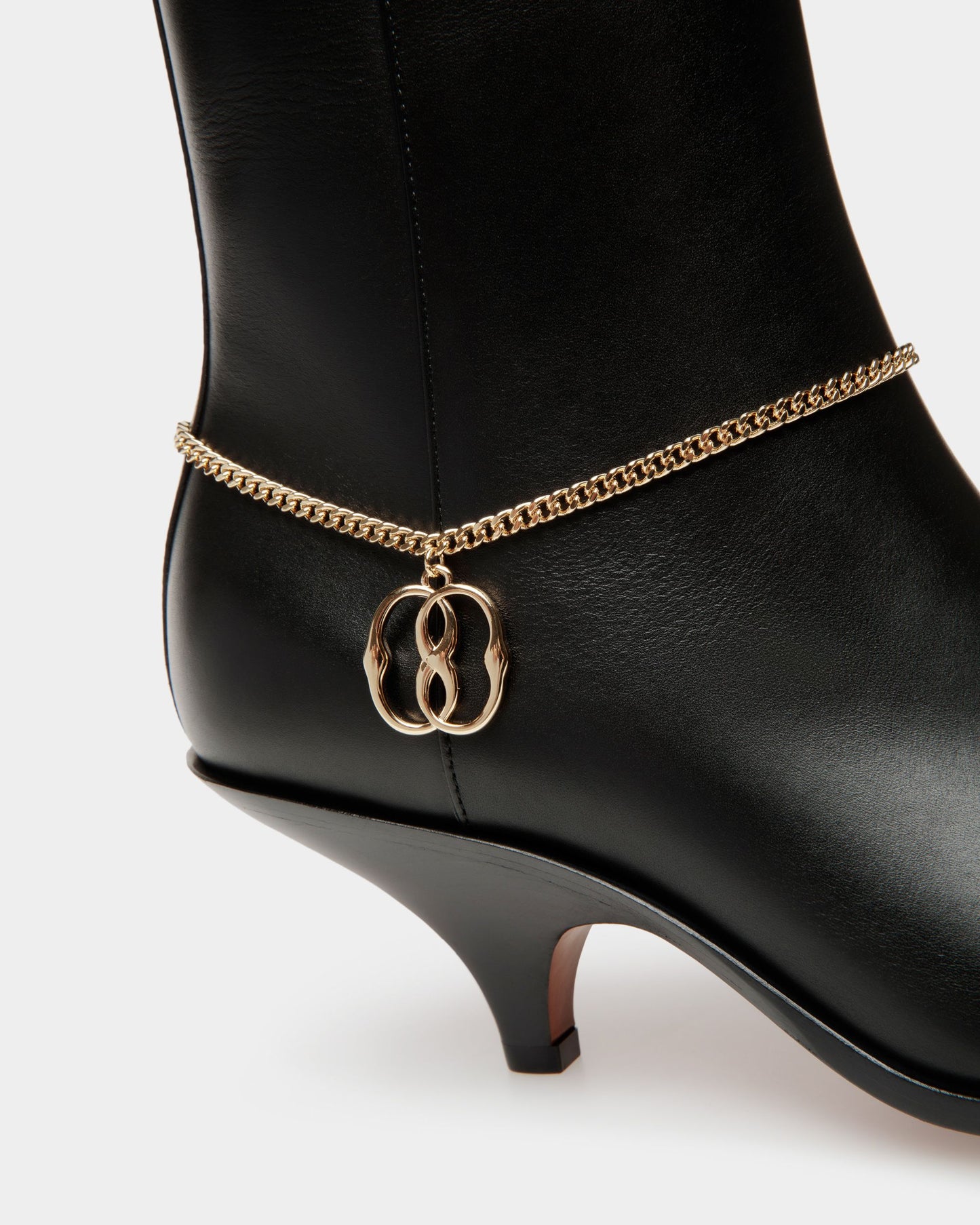 Leah | Women's Booties | Black Leather | Bally | Still Life Detail