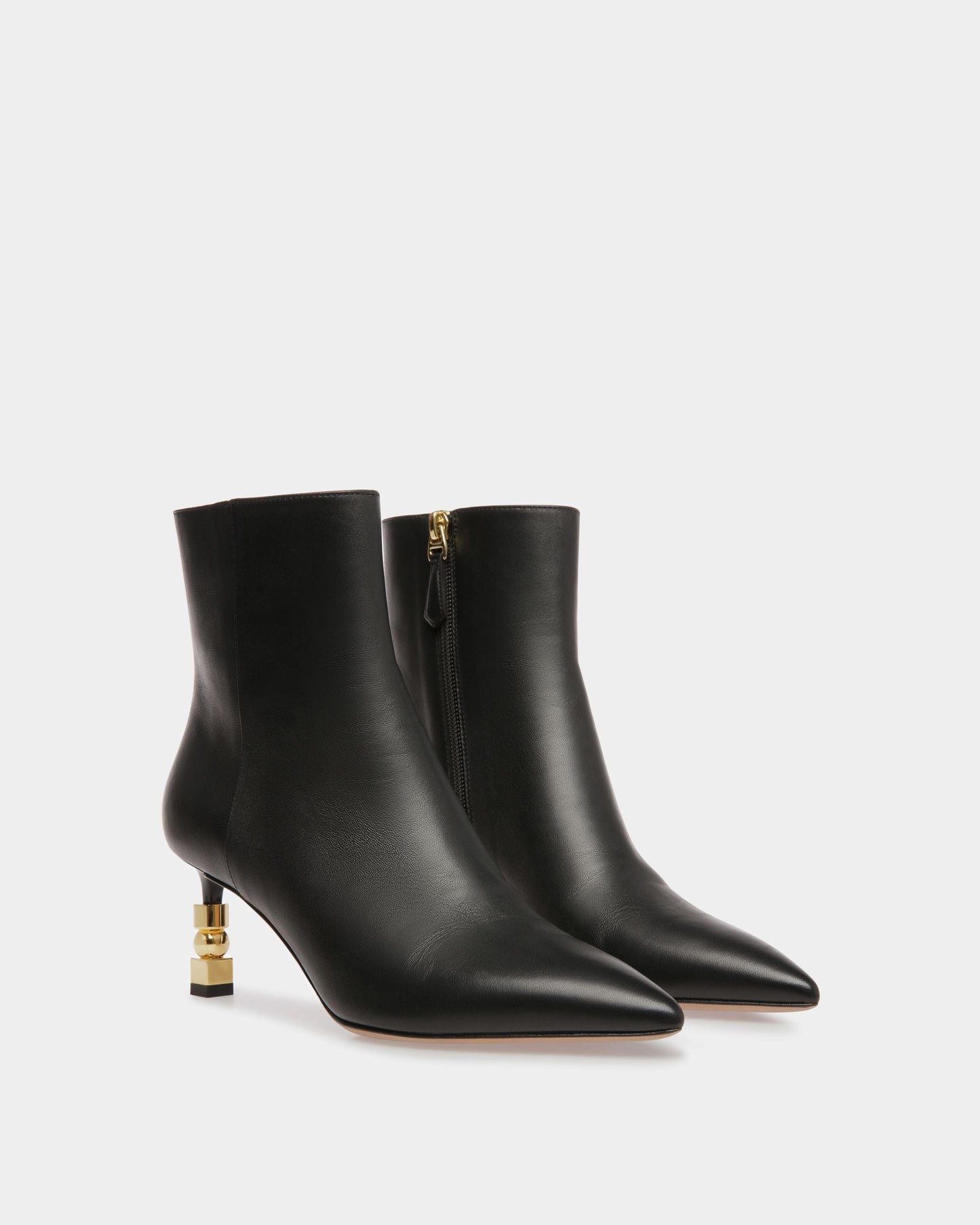 Helena 65 | Women's Booties | Black Leather | Bally | Still Life 3/4 Front