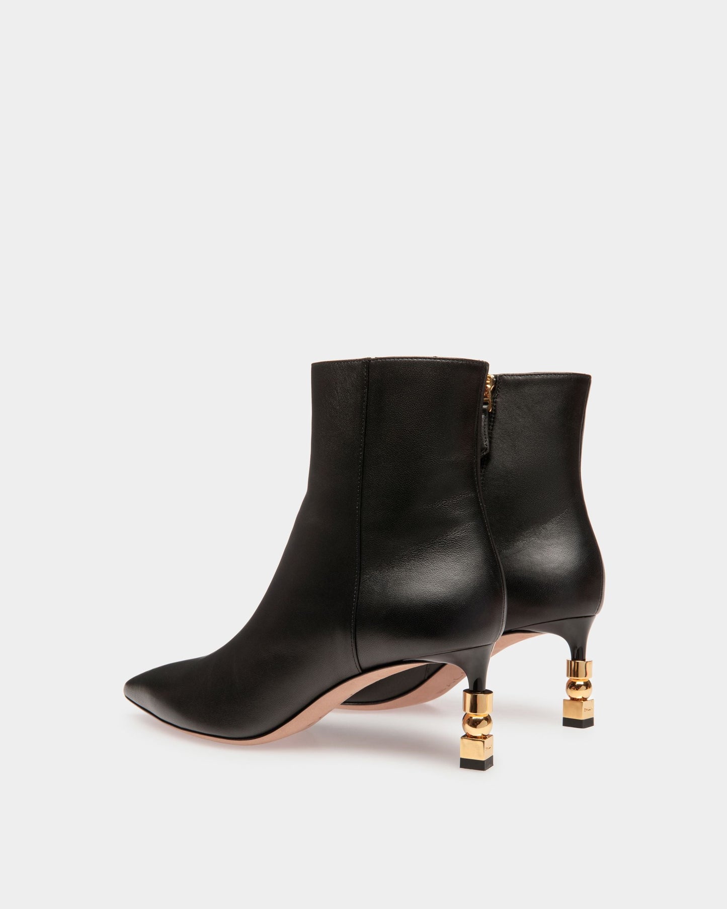 Helena 65 | Women's Booties | Black Leather | Bally | Still Life 3/4 Back