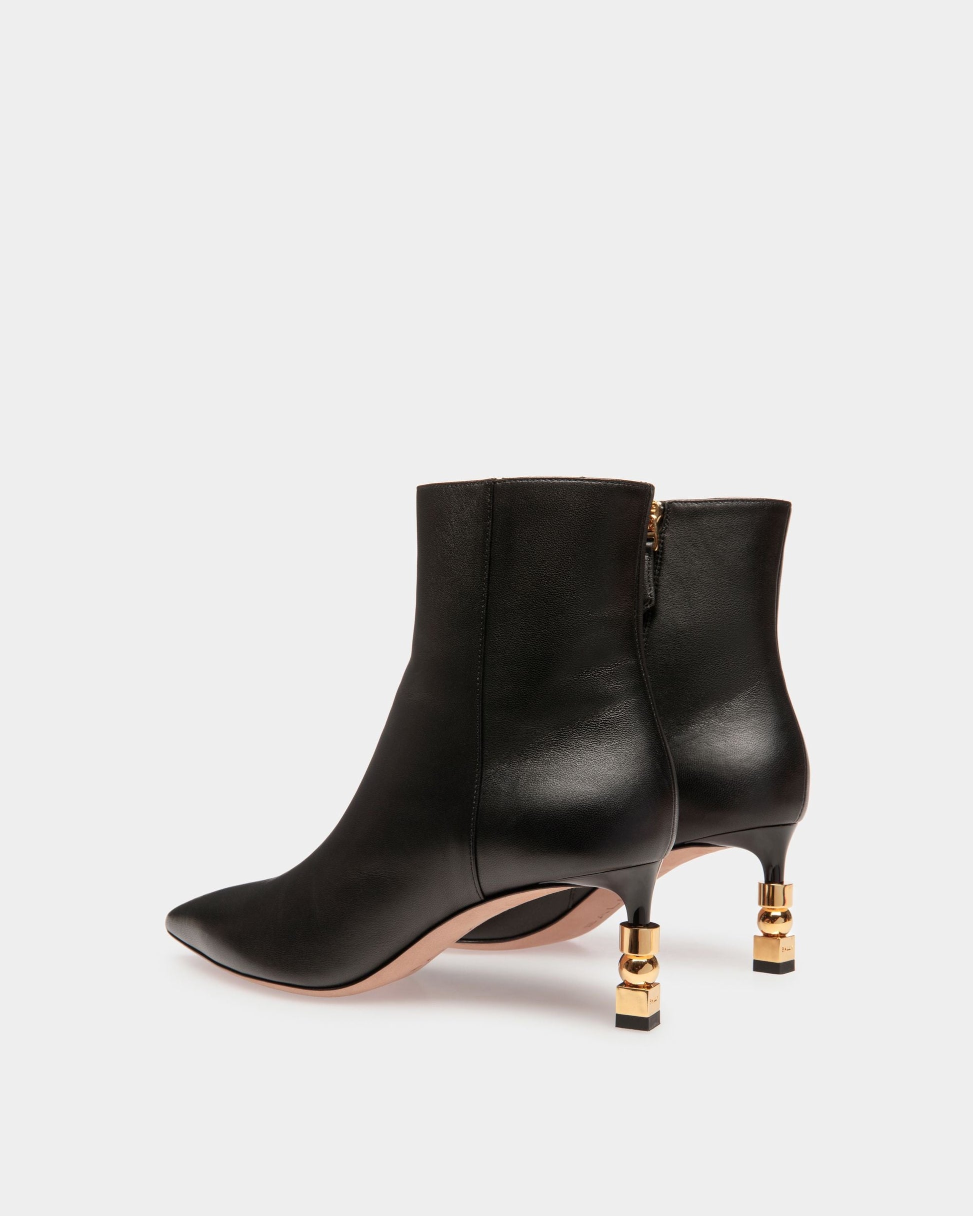Helena 65 | Women's Booties | Black Leather | Bally | Still Life 3/4 Back