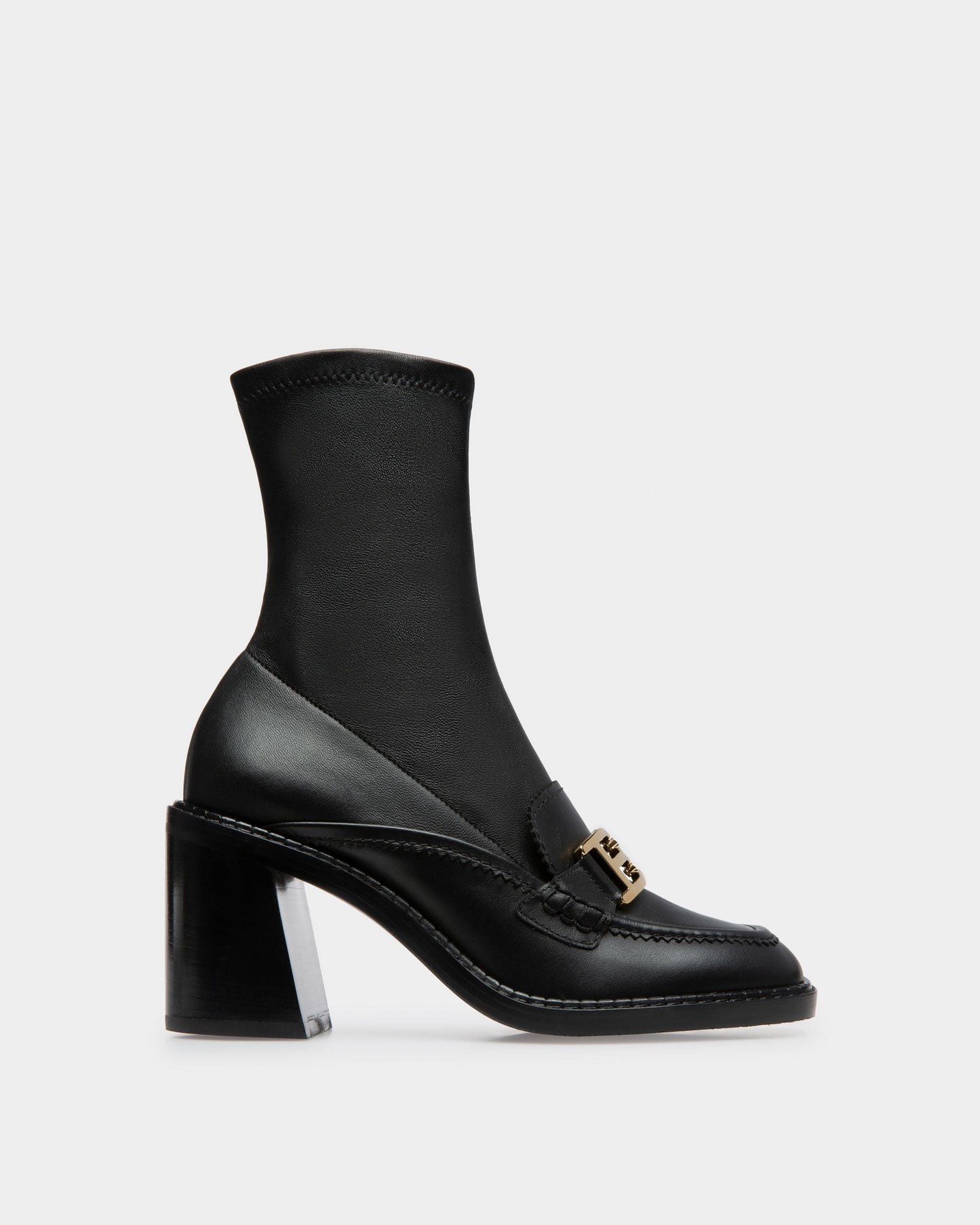 Enzy Leather Booties In Black