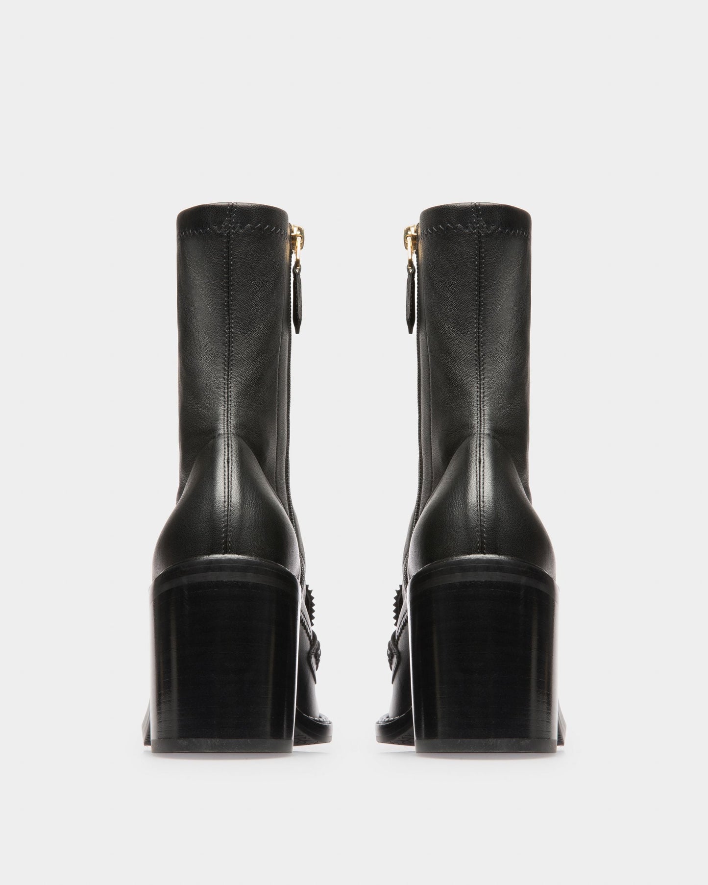 Enzy Leather Booties In Black
