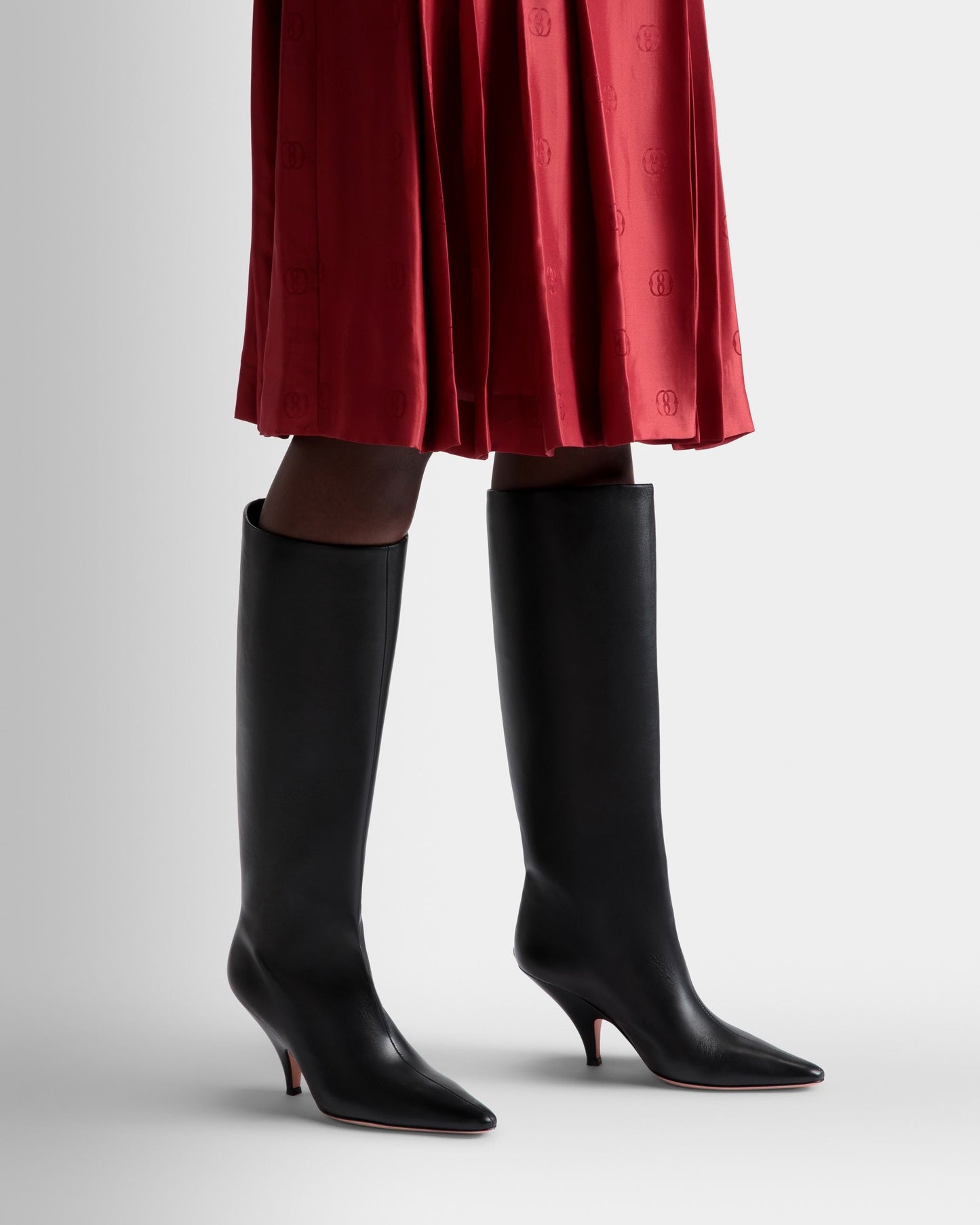 Kika | Women's Boots | Black Leather | Bally | On Model Close Up