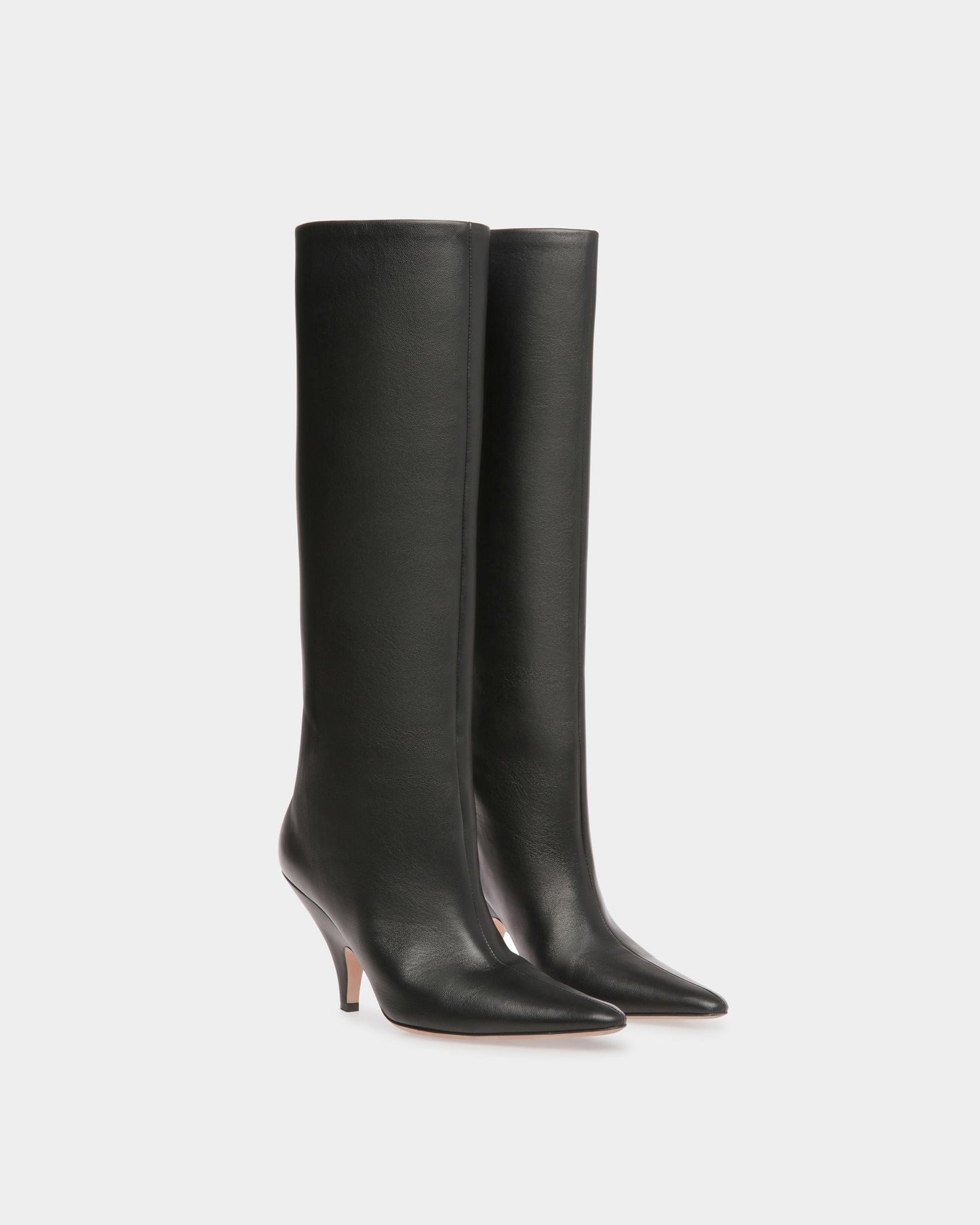 Kika | Women's Boots | Black Leather | Bally | Still Life 3/4 Front