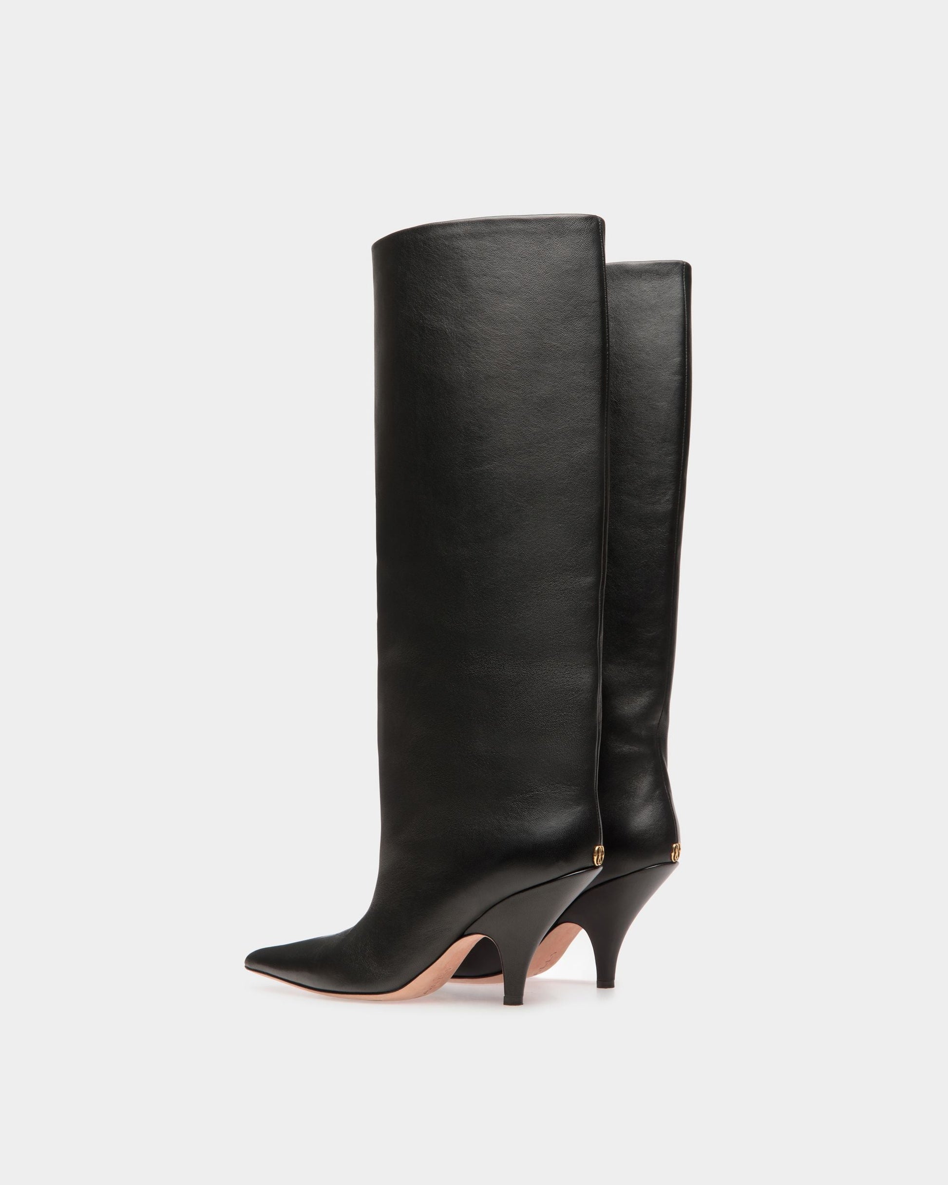Kika | Women's Boots | Black Leather | Bally | Still Life 3/4 Back