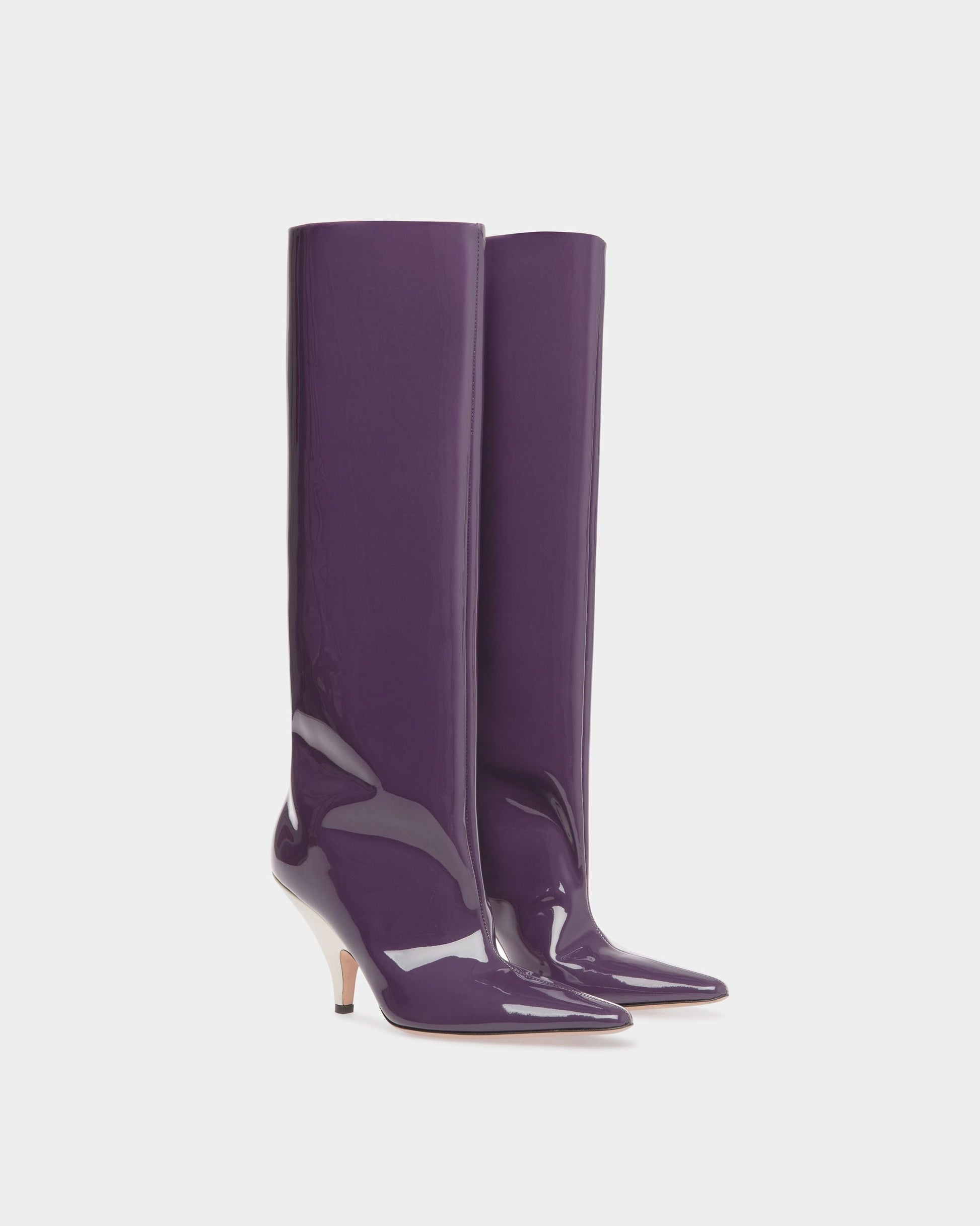 Kika | Women's Boots | Orchid Leather | Bally | Still Life 3/4 Front