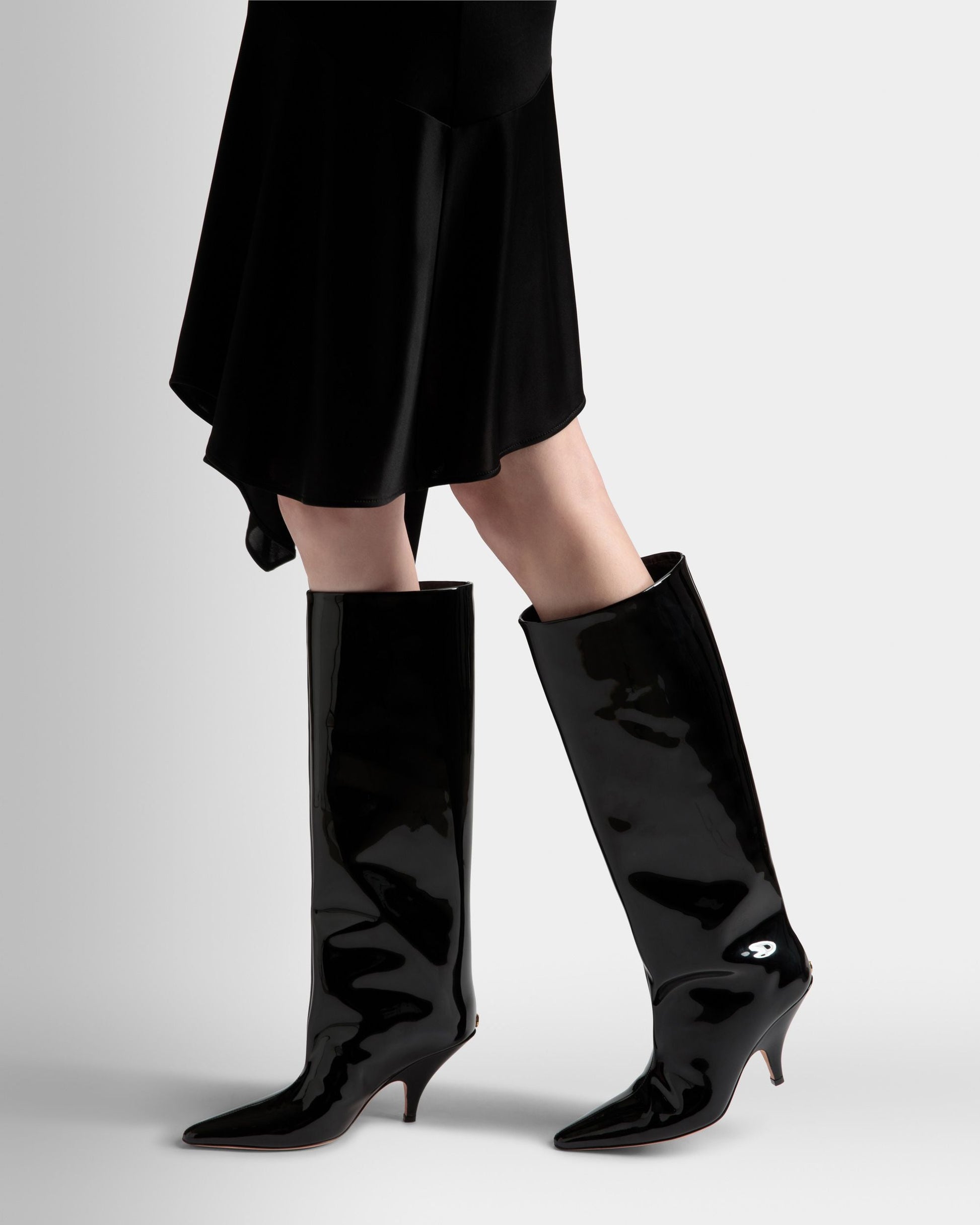 Kika | Women's Boots | Black Leather | Bally | On Model Close Up