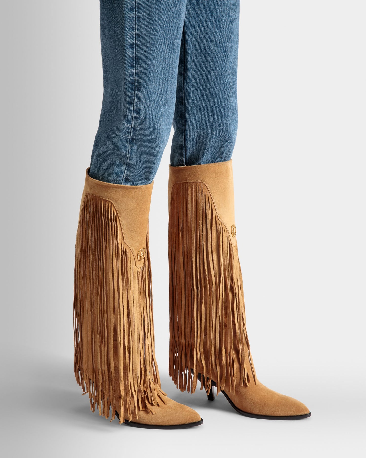 Lilac | Women's Boots | Desert Leather | Bally | On Model Close Up