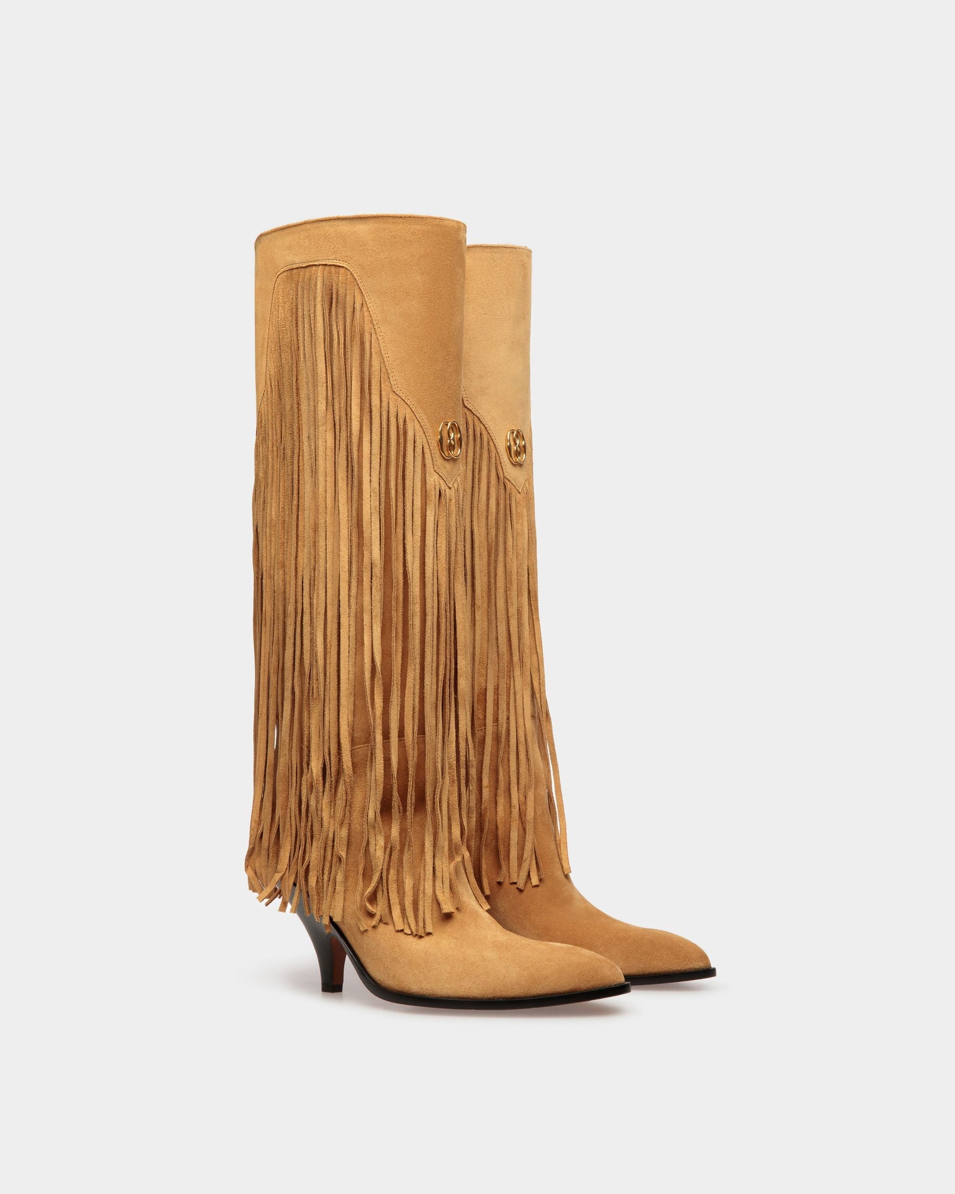 Lilac | Women's Boots | Desert Leather | Bally | Still Life 3/4 Front