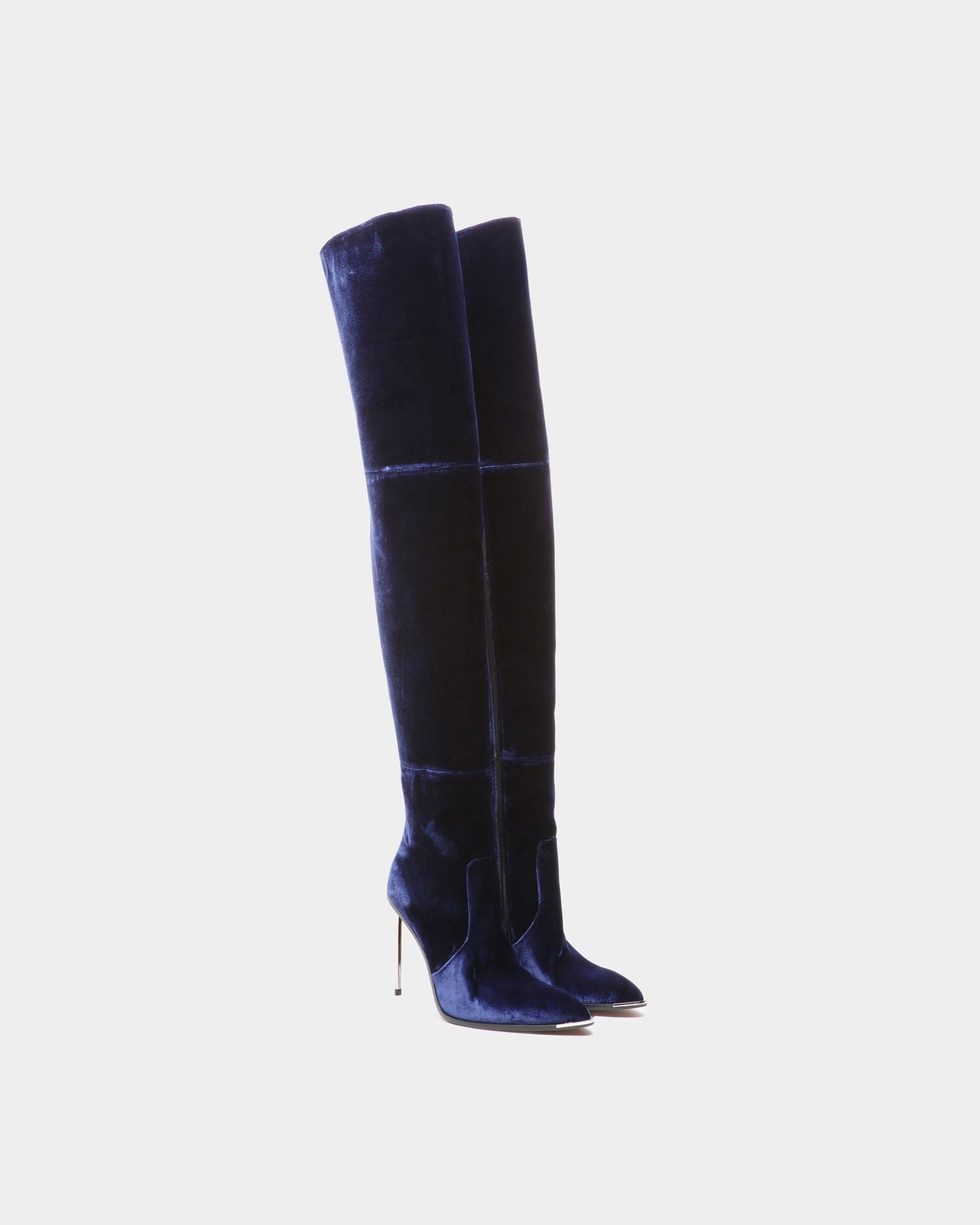 Hedy | Women's Boots | Marine Velvet | Bally | Still Life 3/4 Front