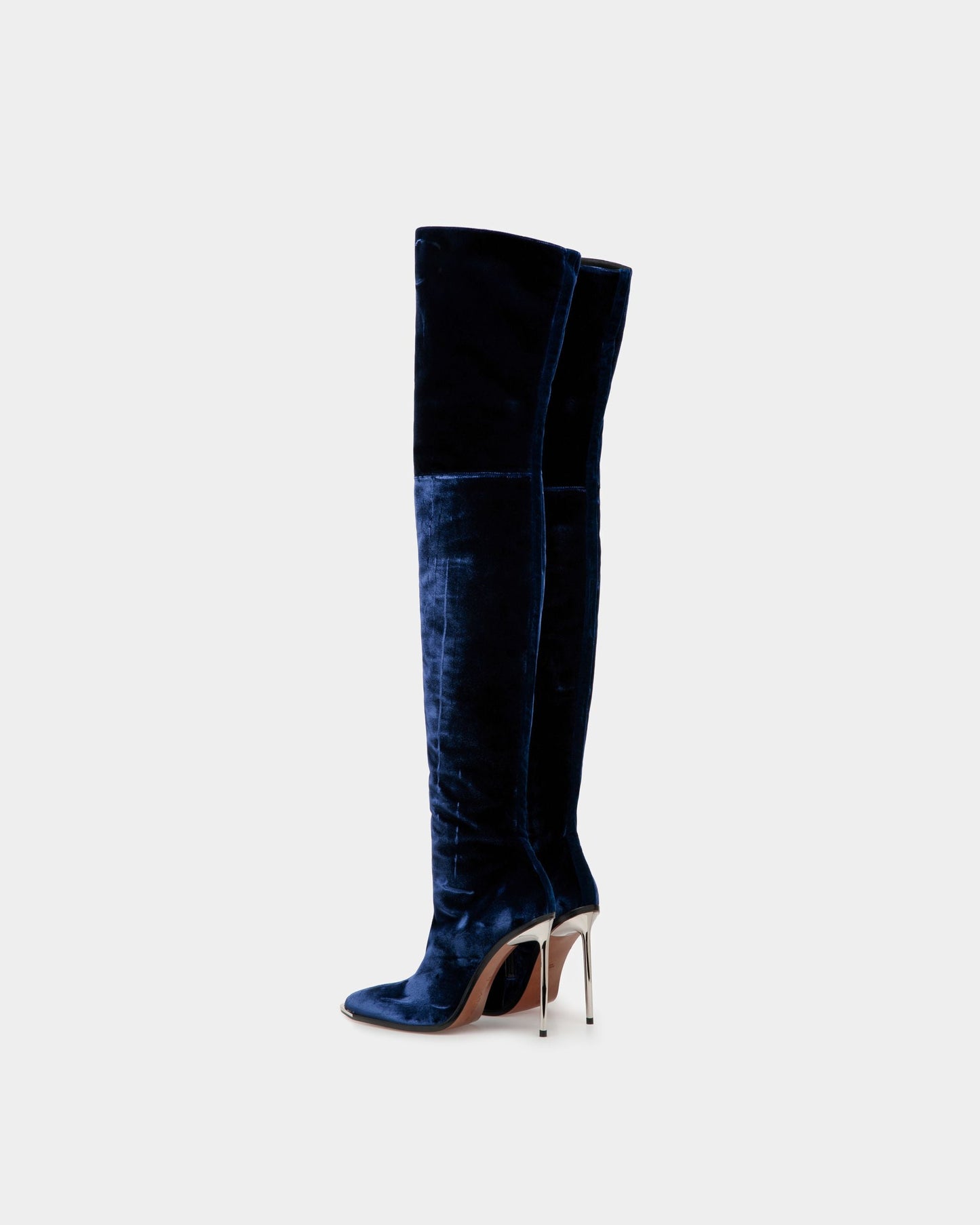 Hedy | Women's Boots | Marine Velvet | Bally | Still Life 3/4 Back