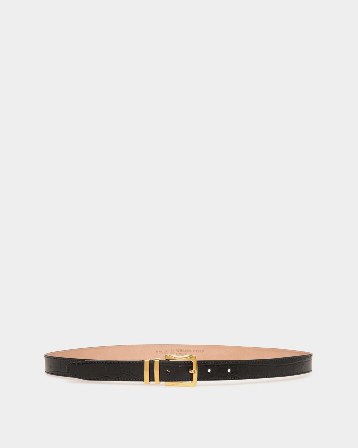 Baroque Fixed Belt In Black Leather