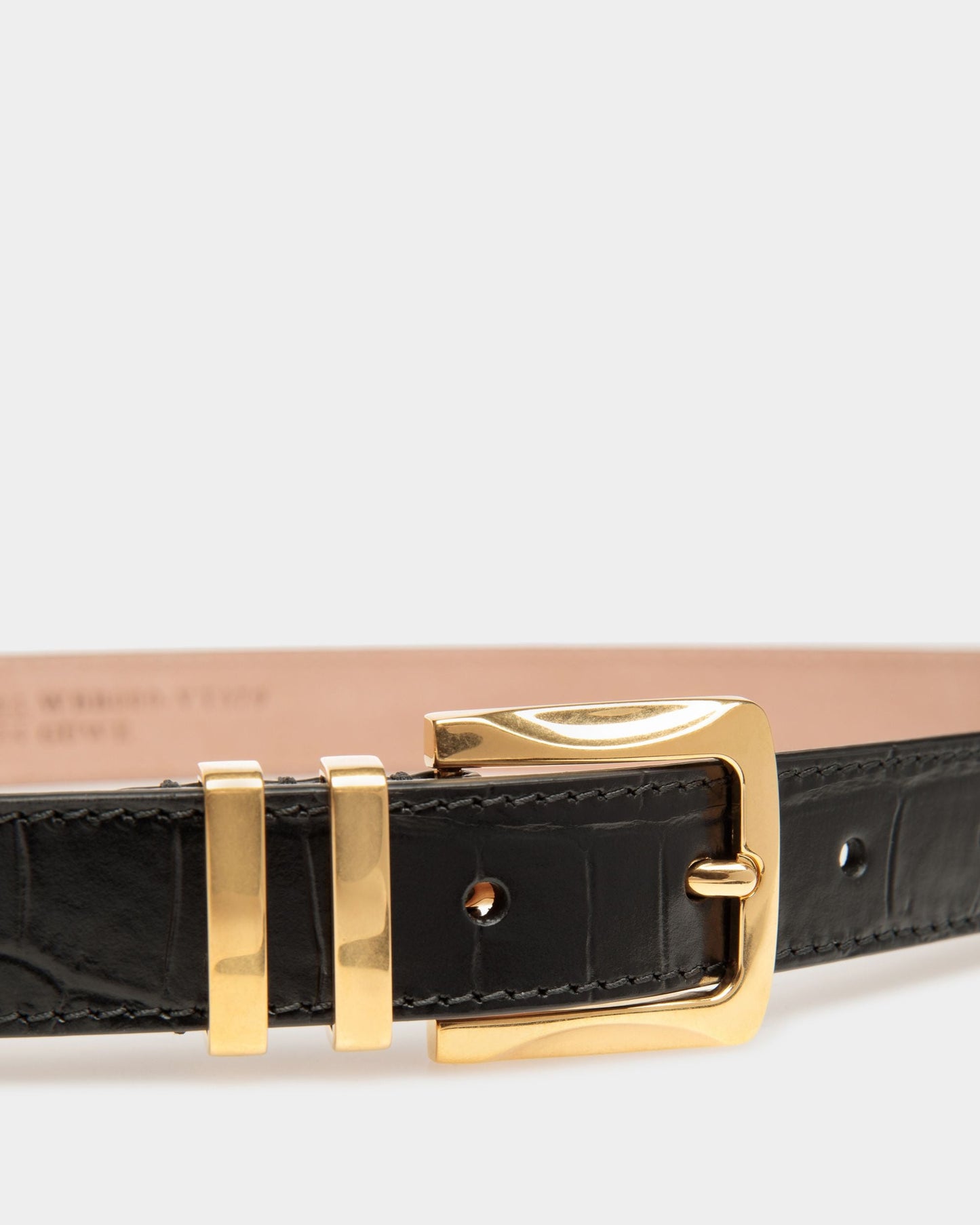 Baroque Fixed Belt In Black Leather