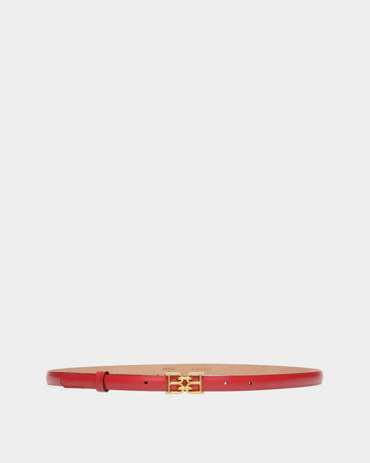 B-Chain Leather 15Mm Belt In Red