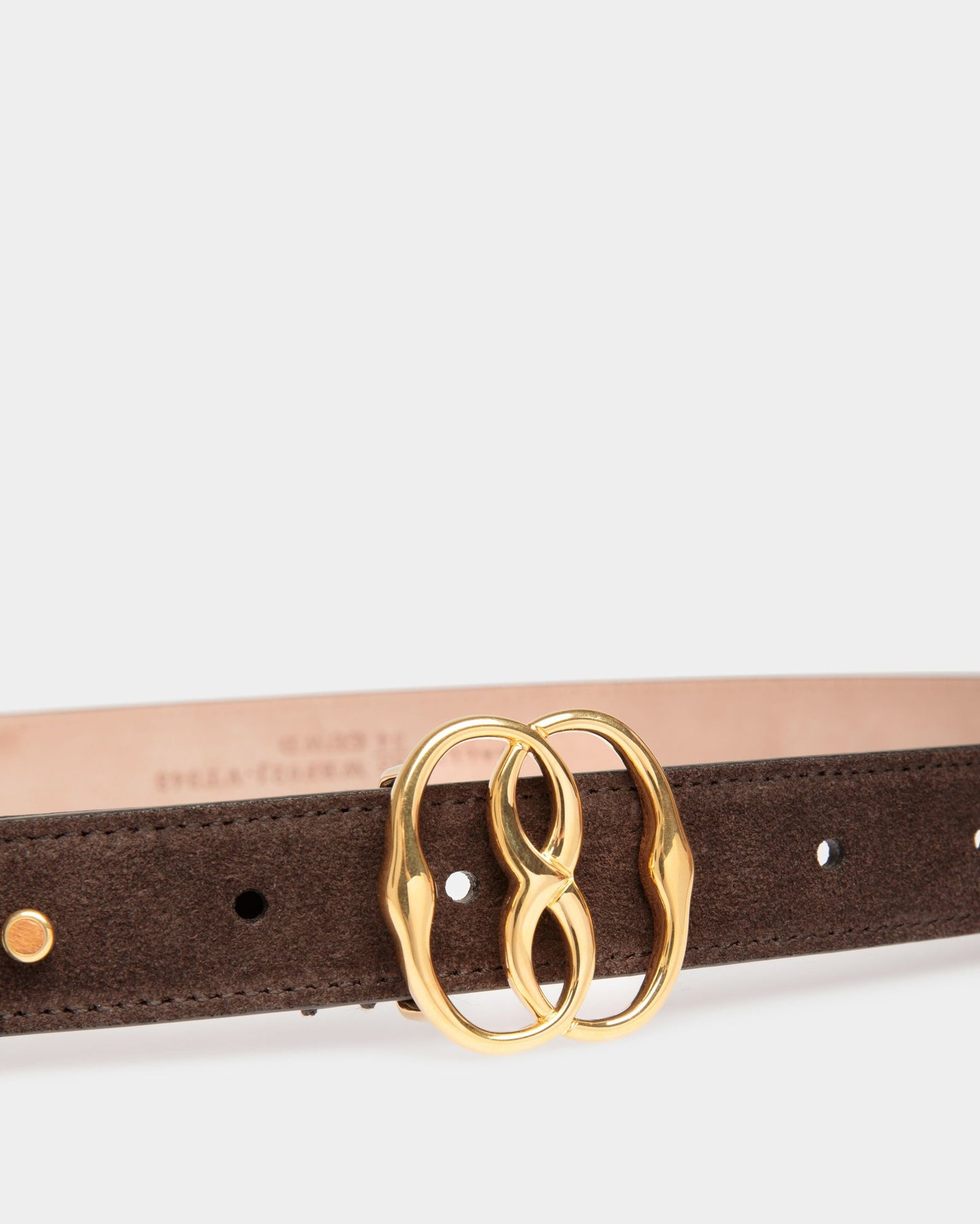 Emblem | Women's Fixed Belt | Brown Leather | Bally | On Model Front