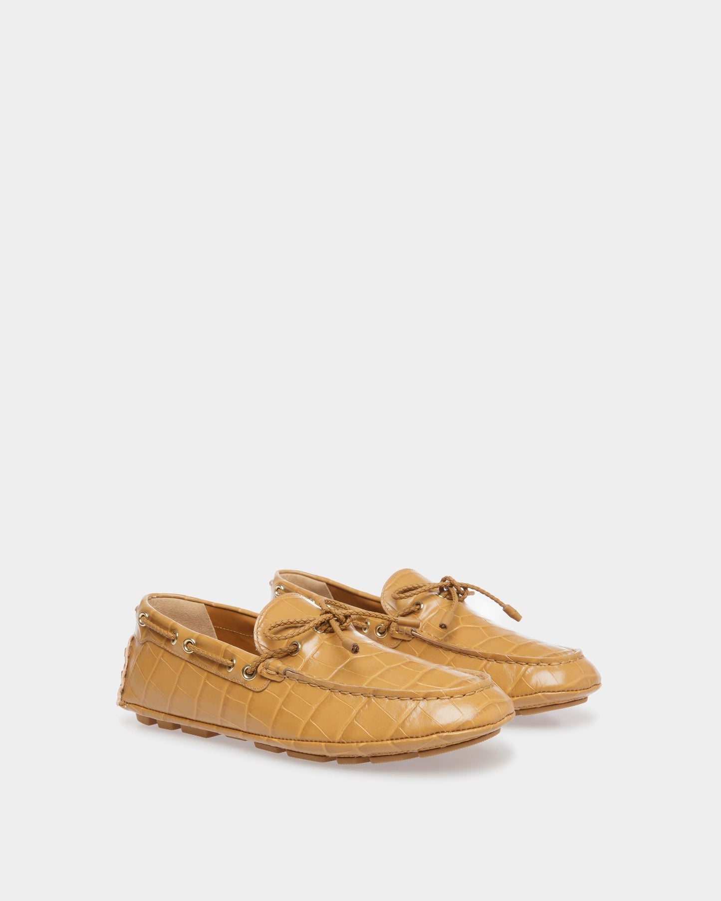 Kyan | Women's Drivers | Desert Leather | Bally | Still Life 3/4 Front