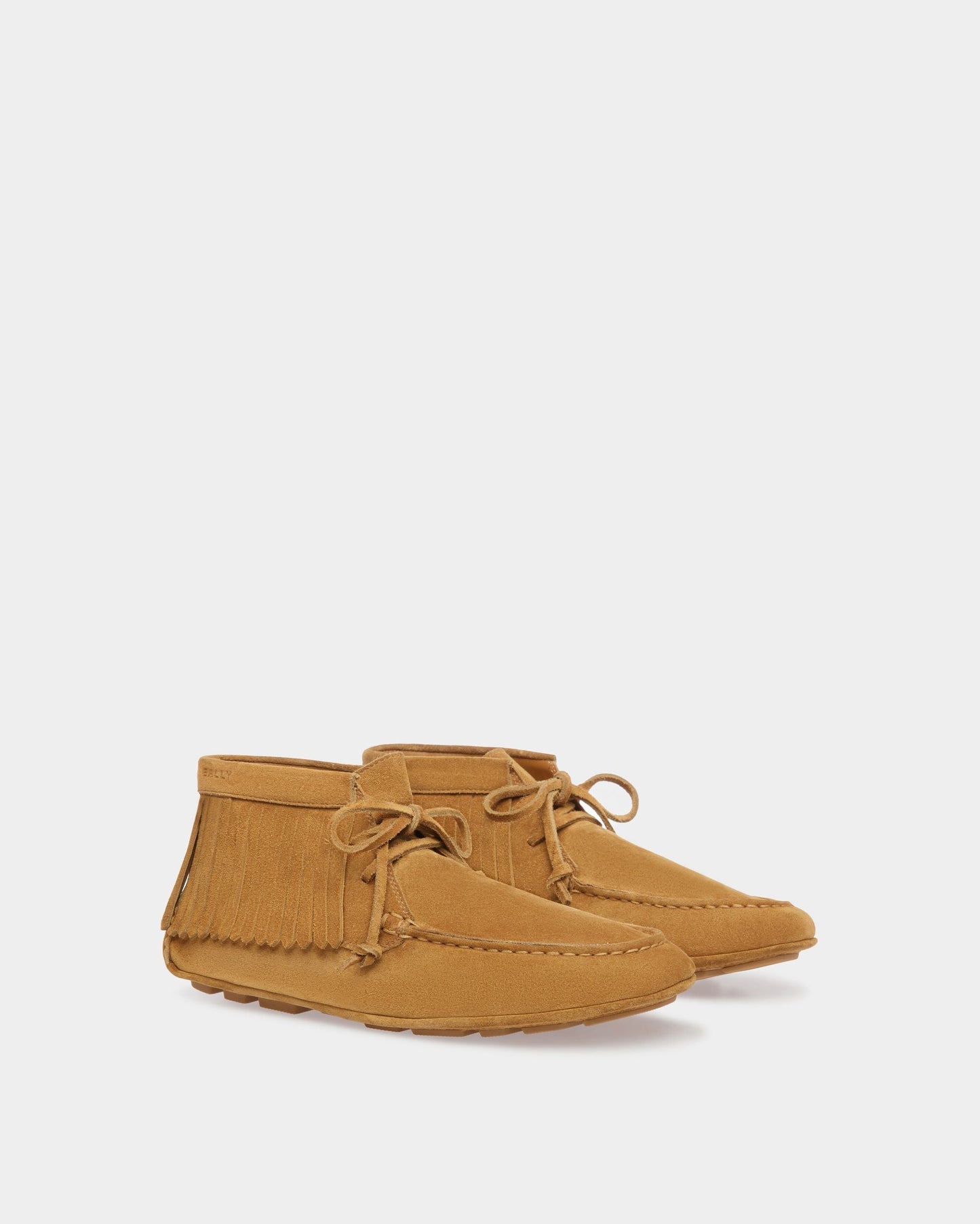 Kaory | Women's Drivers | Desert Leather | Bally | Still Life 3/4 Front