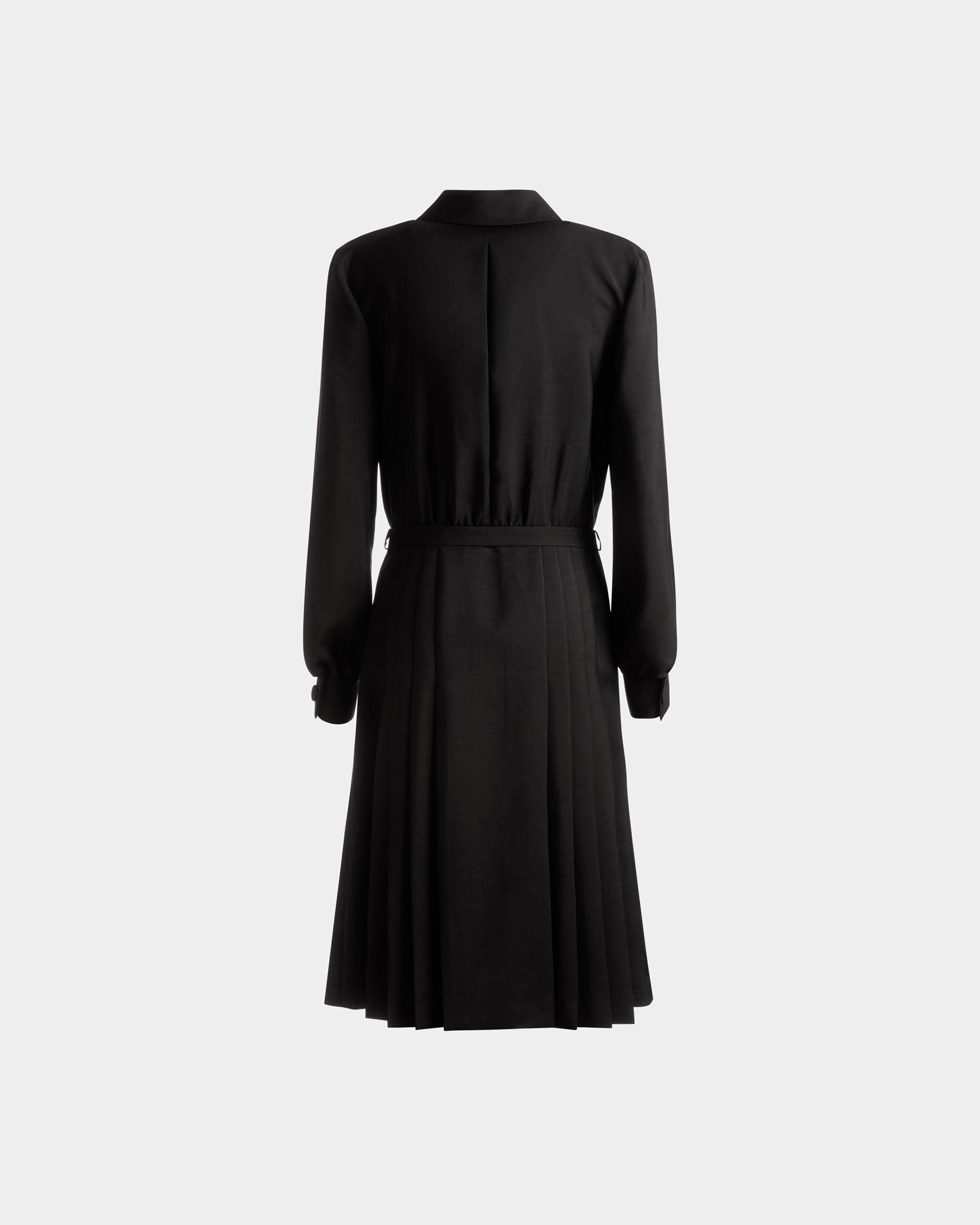 Emblem Belted Dress | Women's Dress |Black Mohair Mix | Bally | Still Life Back