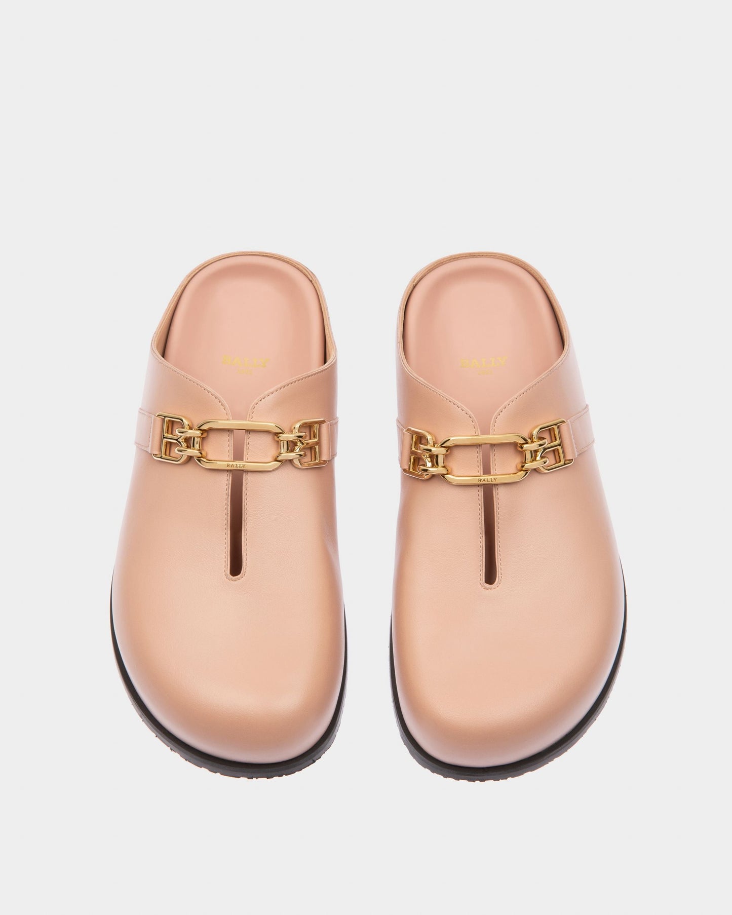 Francine Leather Slippers In Pink