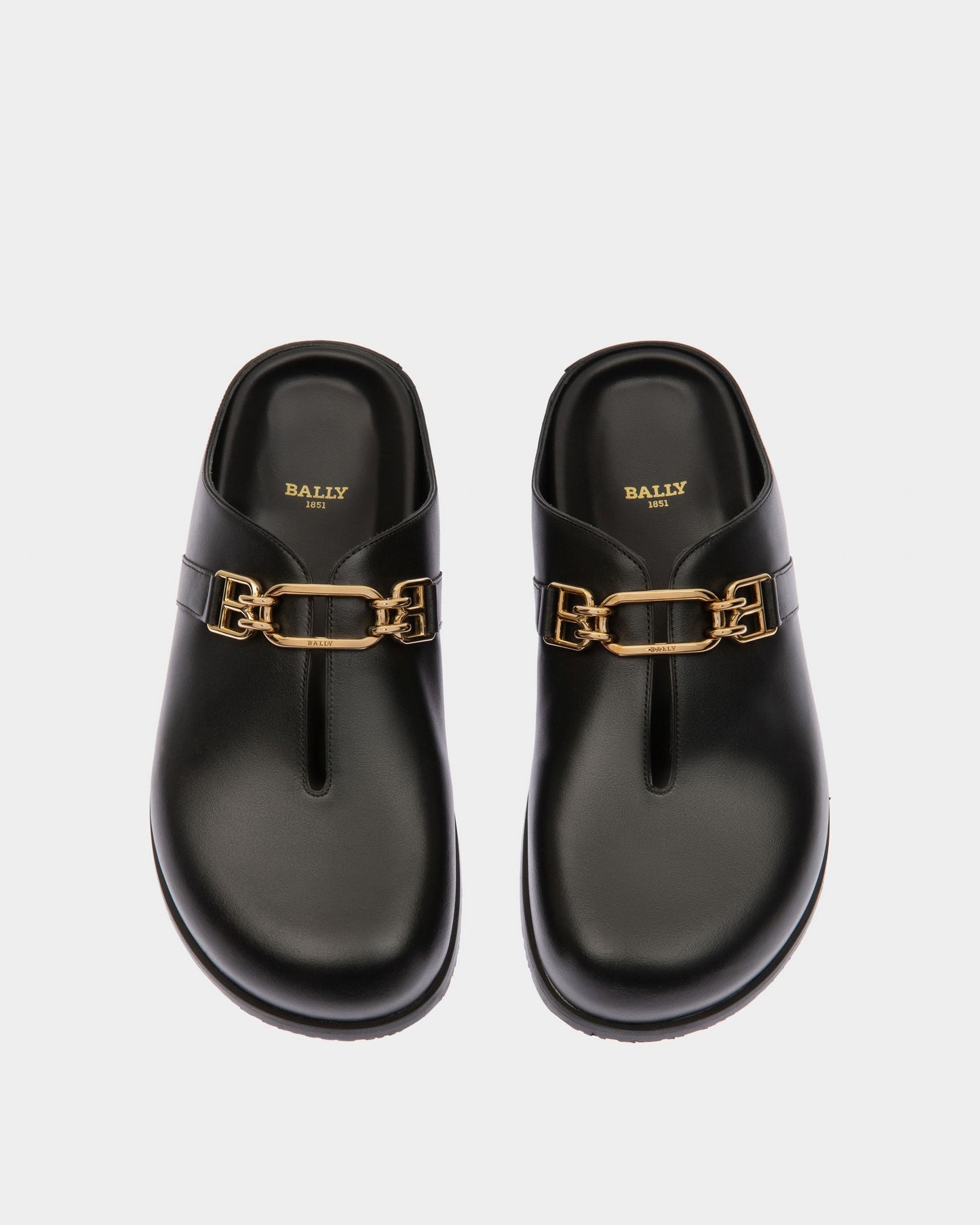 Francine Leather Slippers In Black