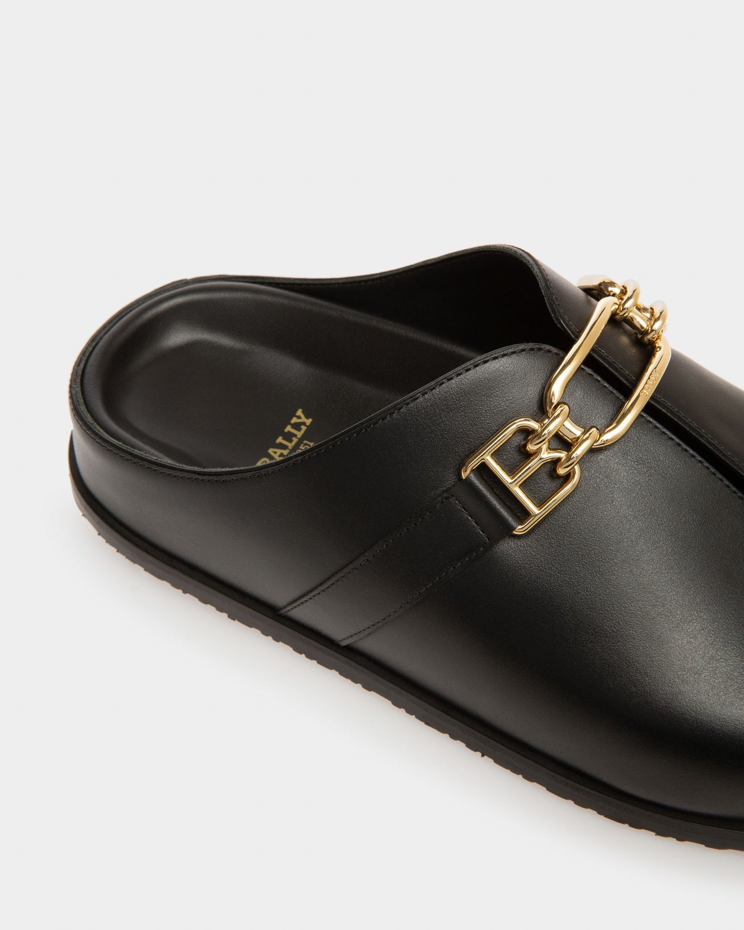 Francine Leather Slippers In Black